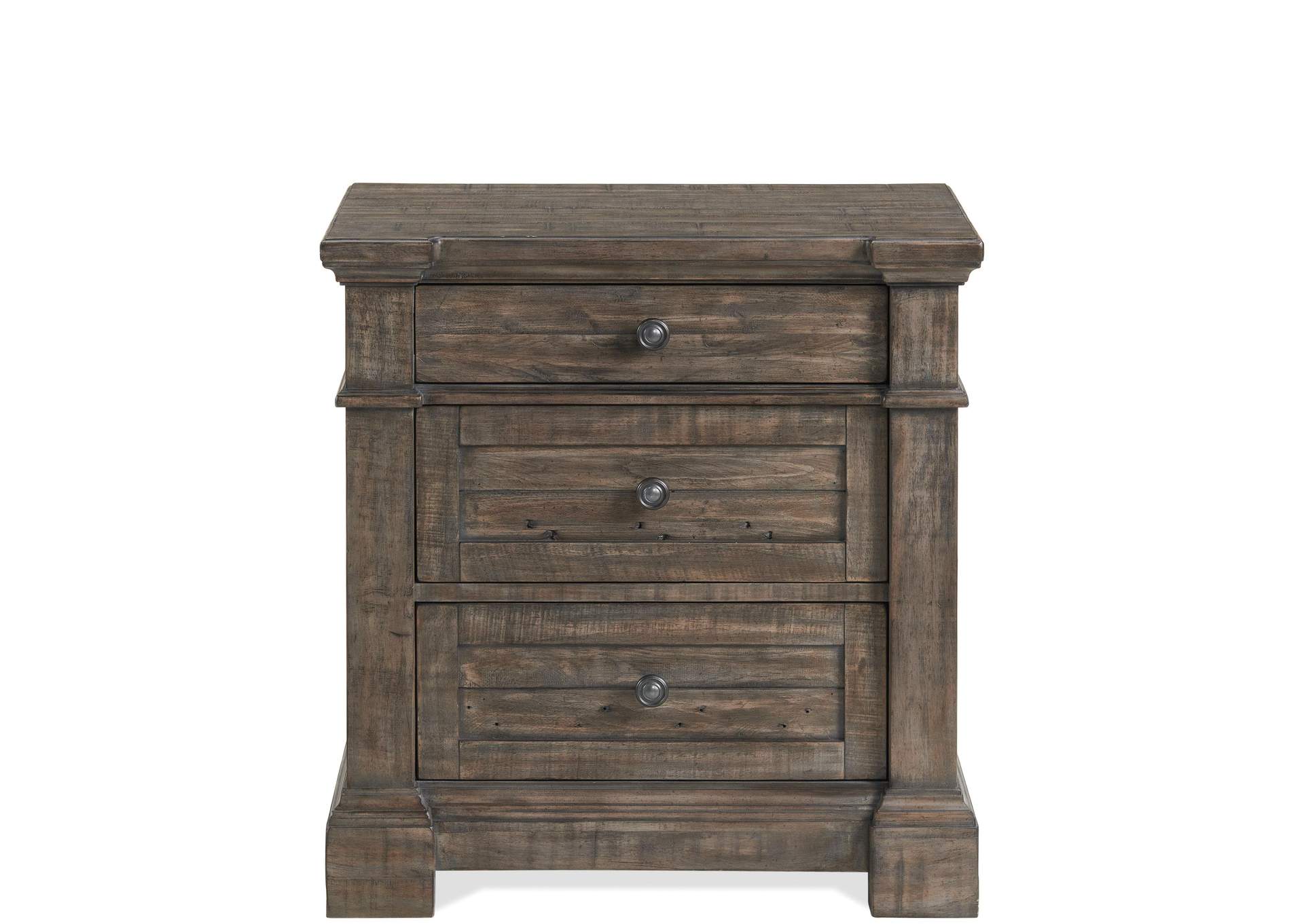 Bradford Rustic Coffee 3-drawer Nightstand,Riverside