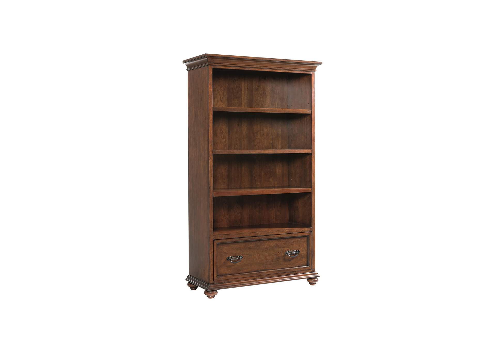 Clinton Hill Classic Cherry Drawer Bookcase,Riverside