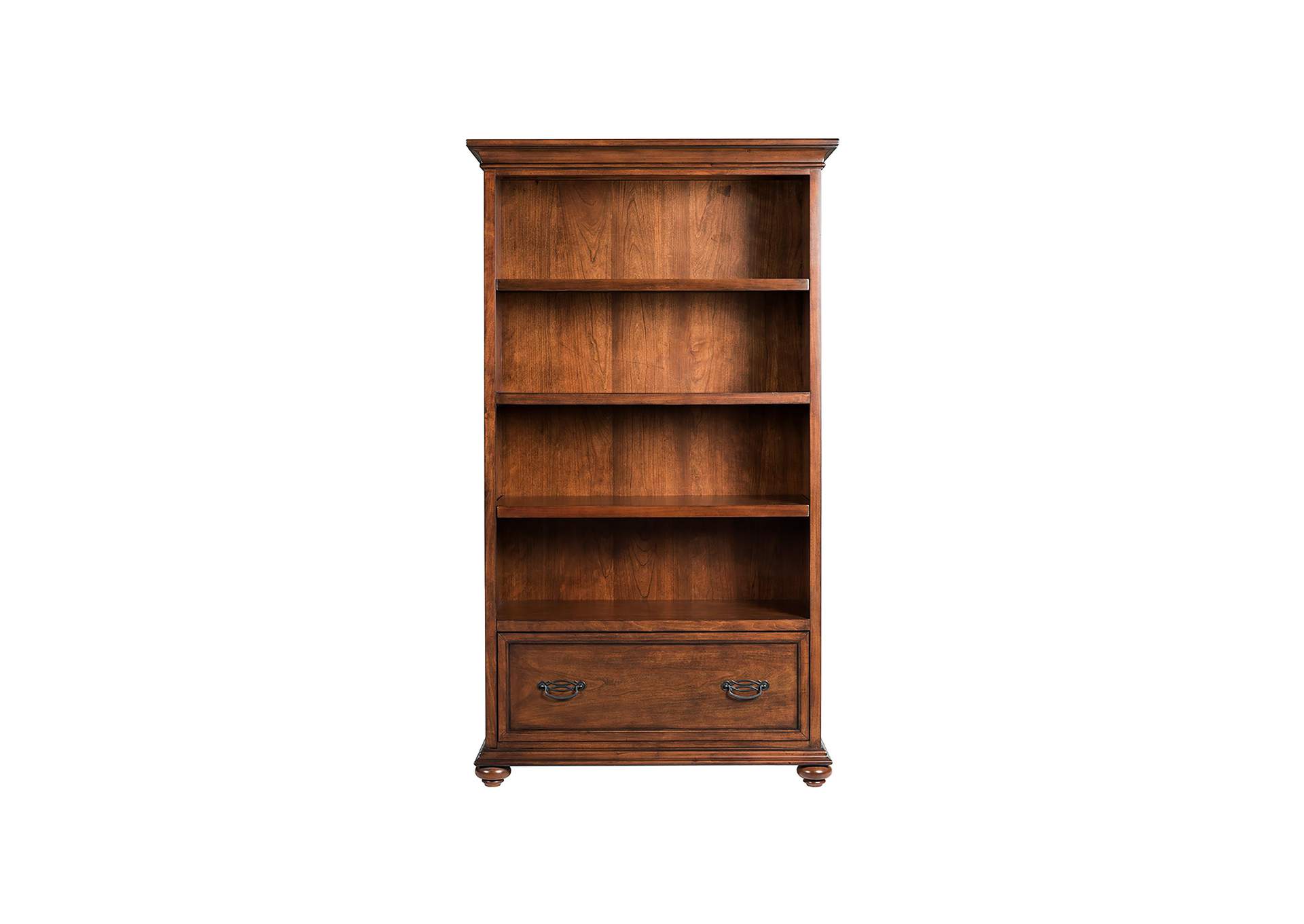 Clinton Hill Classic Cherry Drawer Bookcase,Riverside