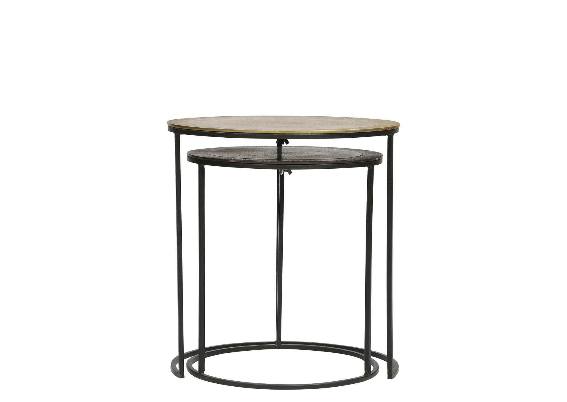 Yasmine Mixed Metal 2pc Nesting End Table,Riverside