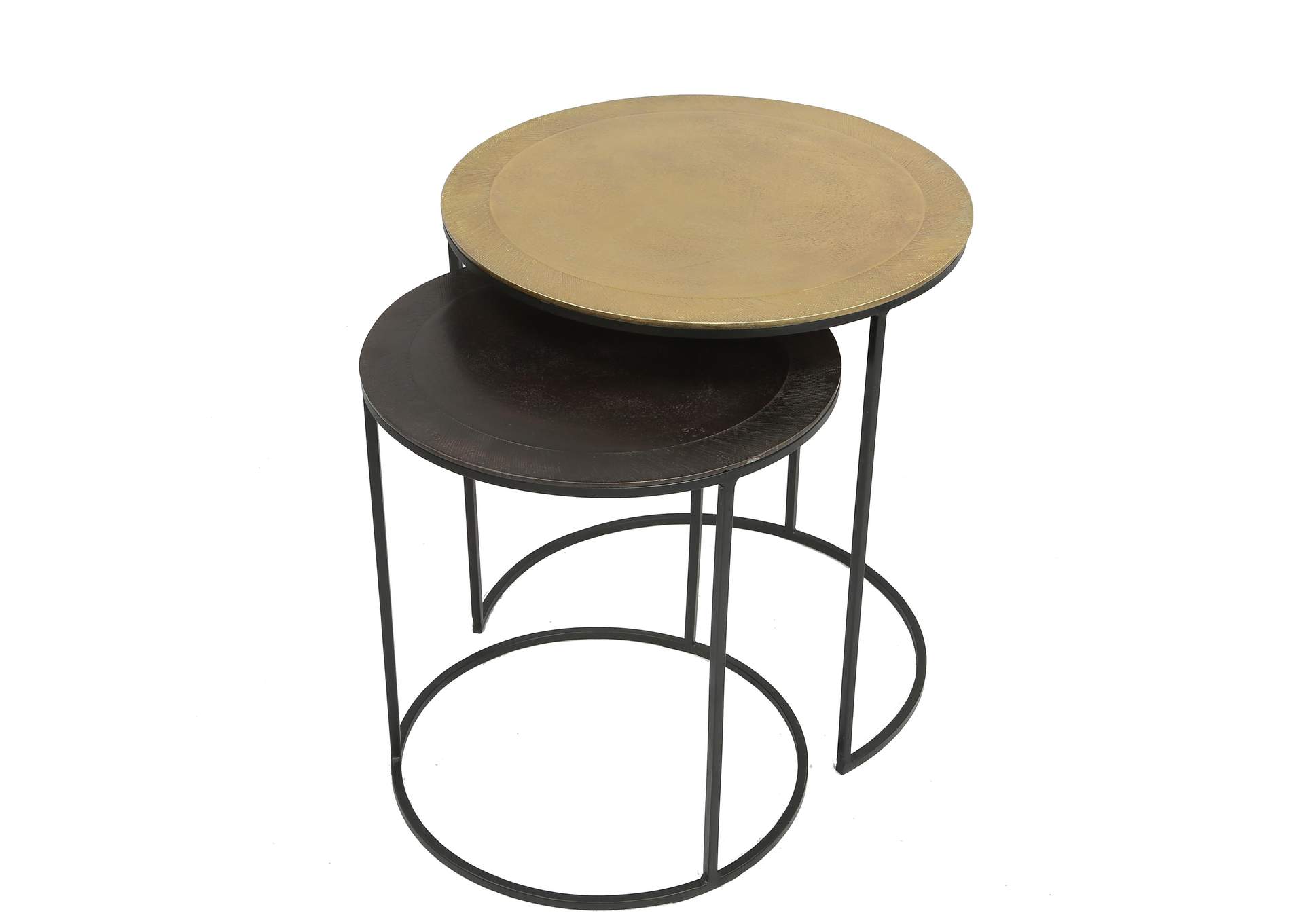 Yasmine Mixed Metal 2pc Nesting End Table,Riverside