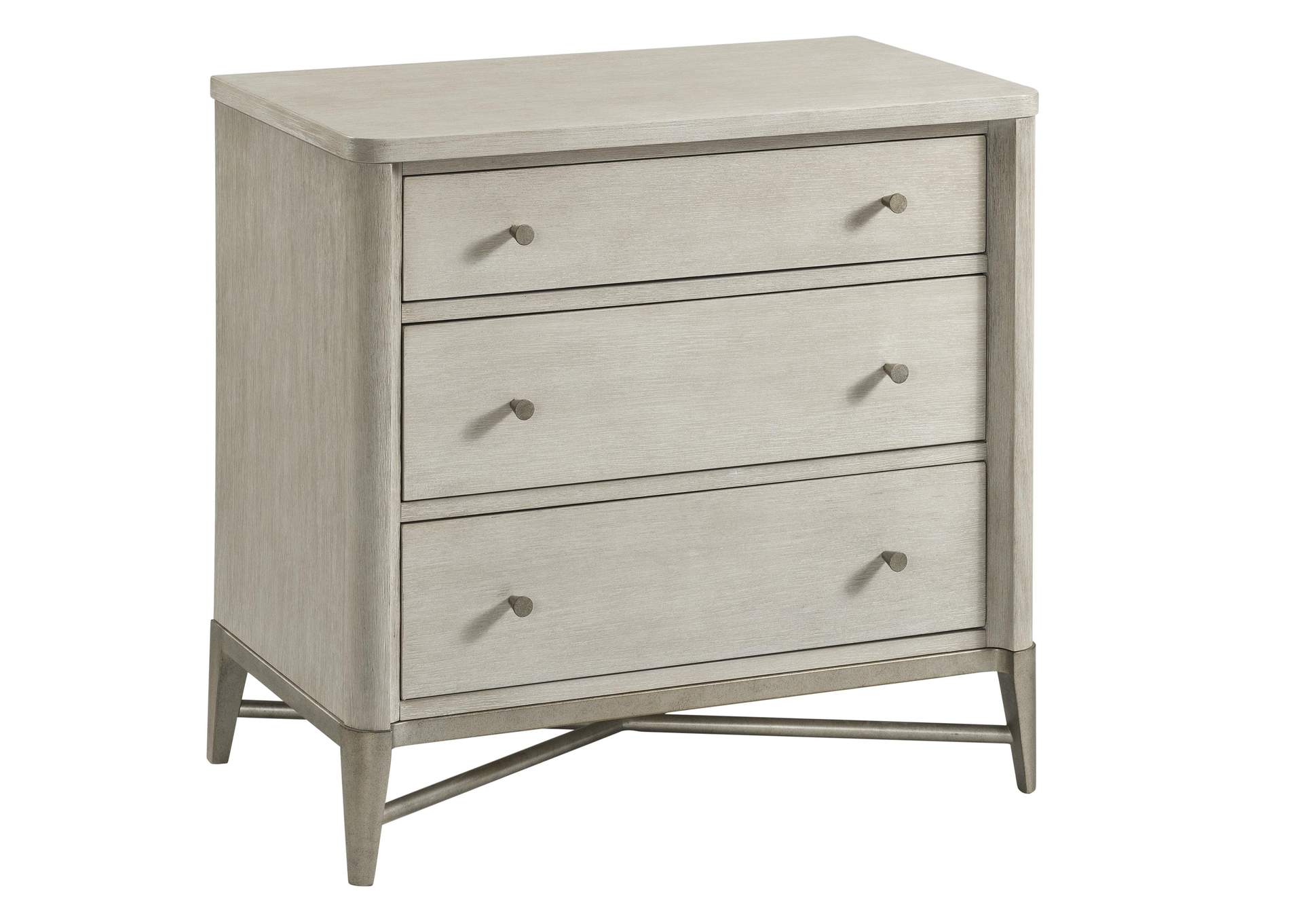 Maisie Champagne 3-drawer Nightstand,Riverside