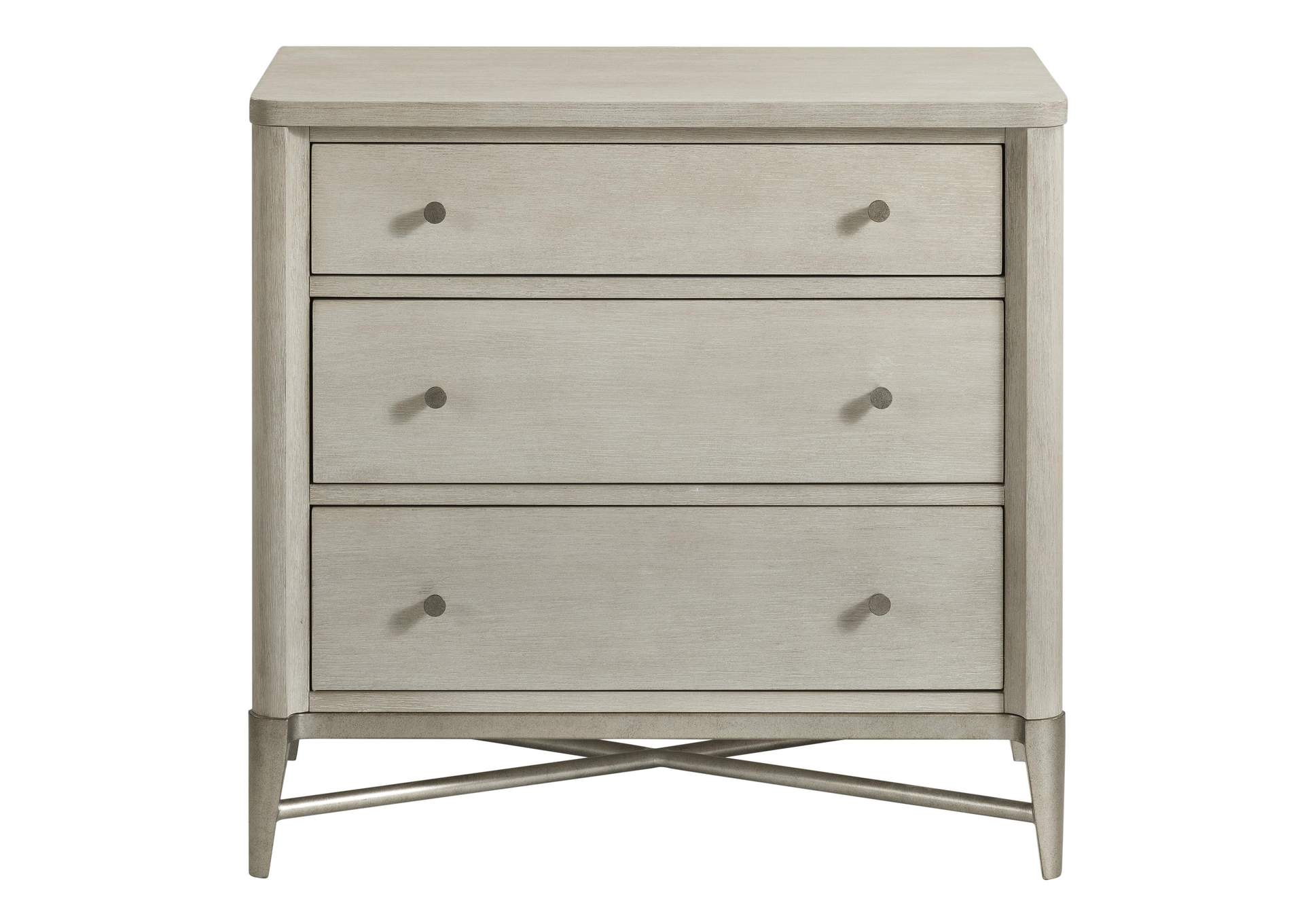 Maisie Champagne 3-drawer Nightstand,Riverside