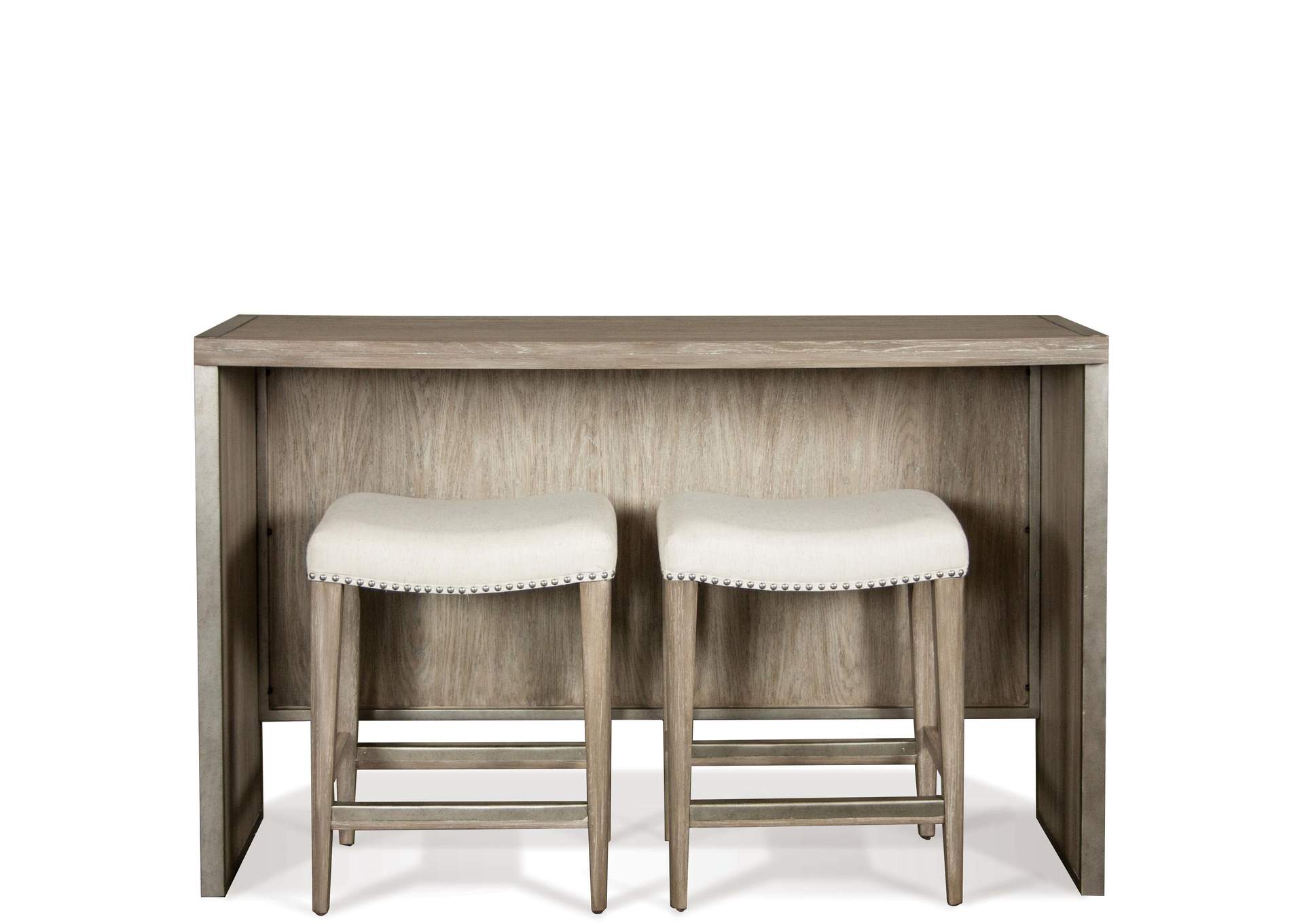 Sophie Natural Sofa Table W/2 Upholstered Stools,Riverside