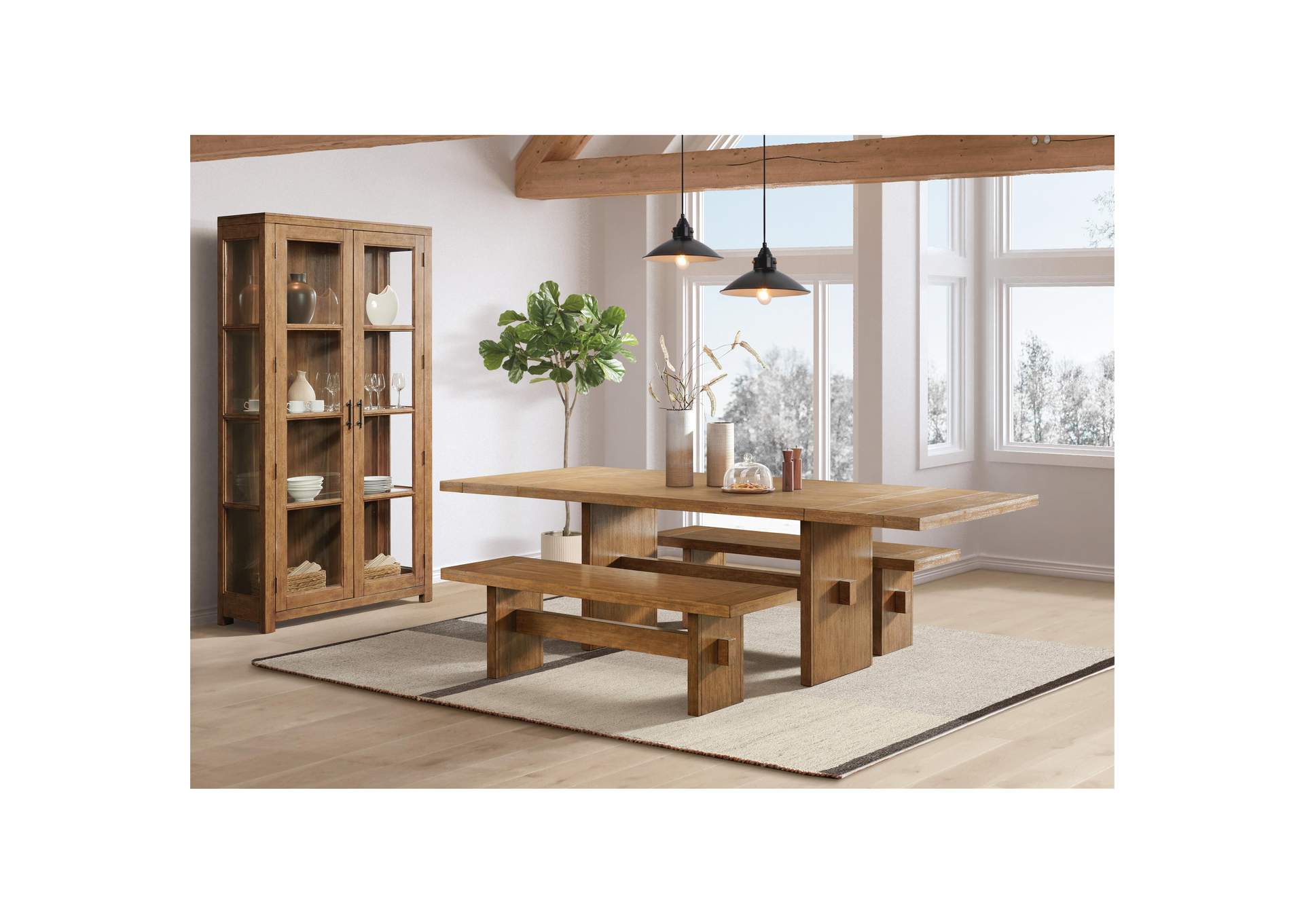 Bozeman Dining Bench 1In,Riverside