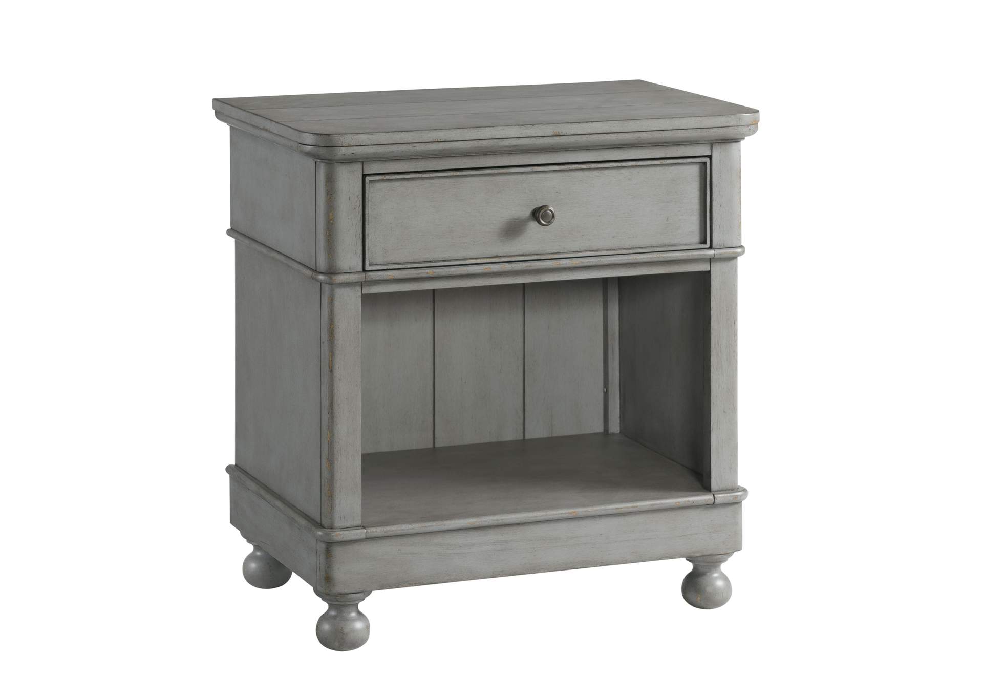 Bella Grigio Chipped Gray 1-drawer Nightstand,Riverside