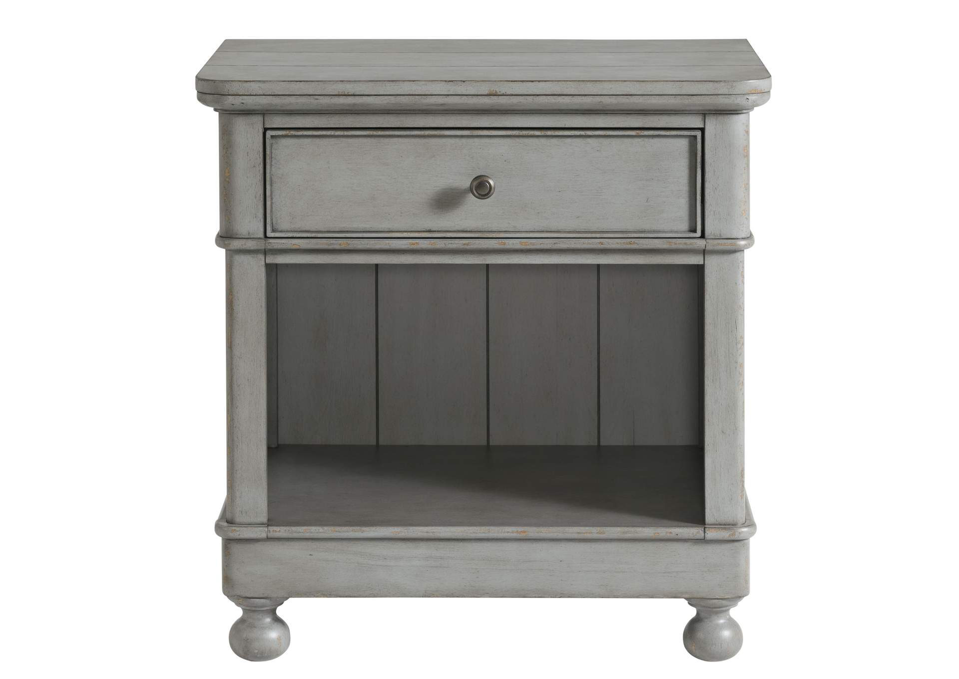 Bella Grigio Chipped Gray 1-drawer Nightstand,Riverside