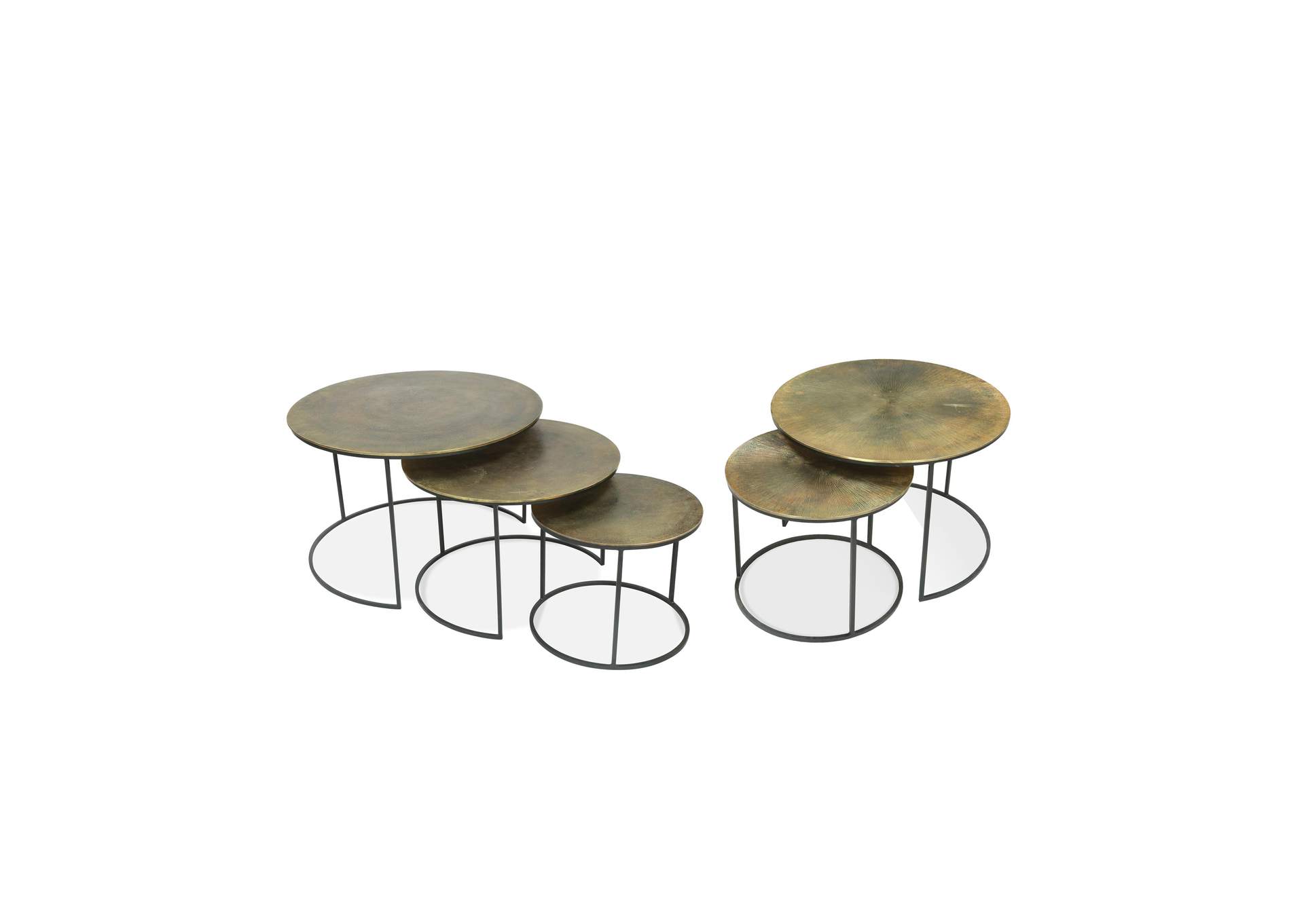 Portia Vintage Iron 2pc Nesting Cocktail Tables,Riverside