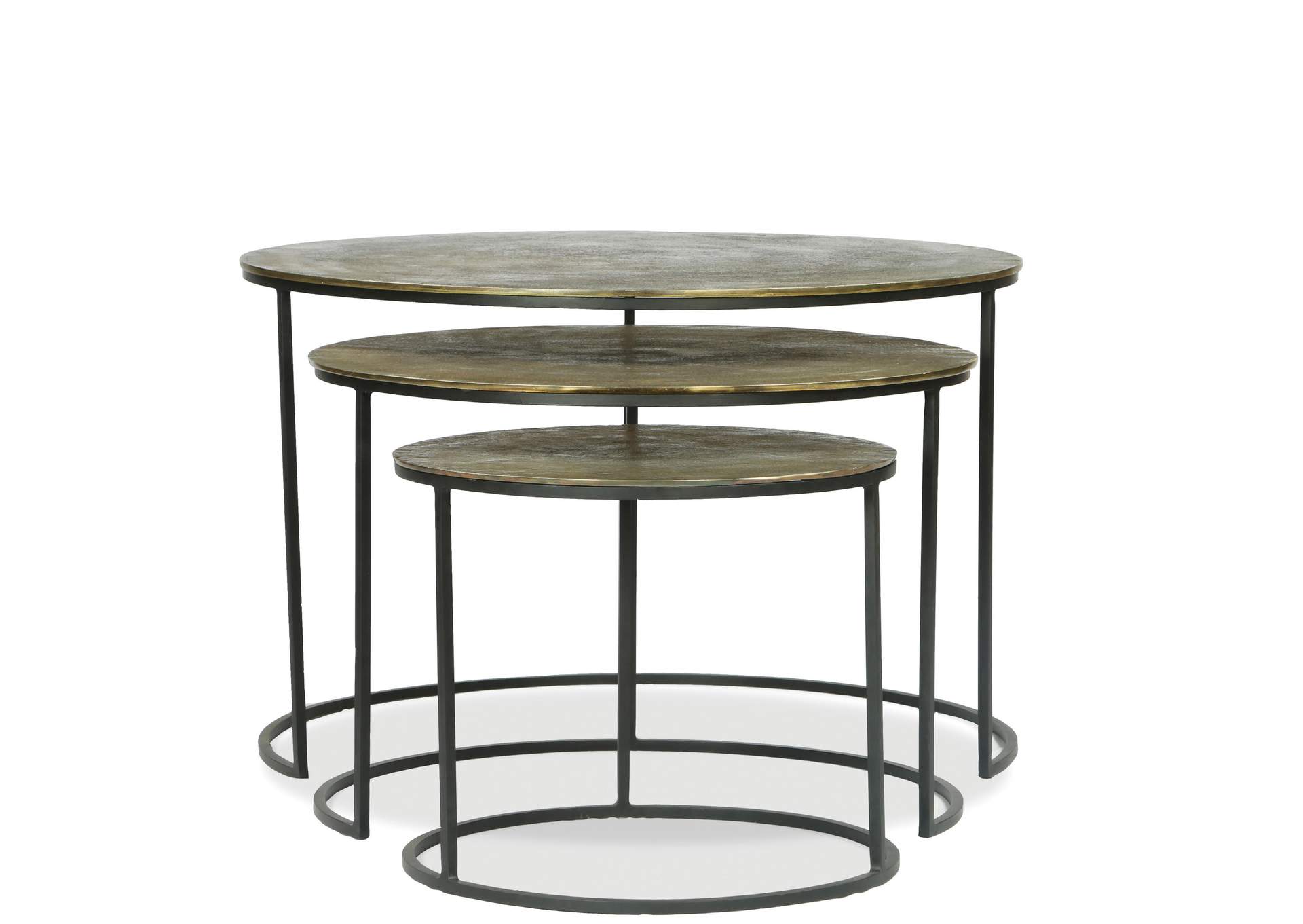 Portia Vintage Iron 3pc Nesting Cocktail Tables,Riverside