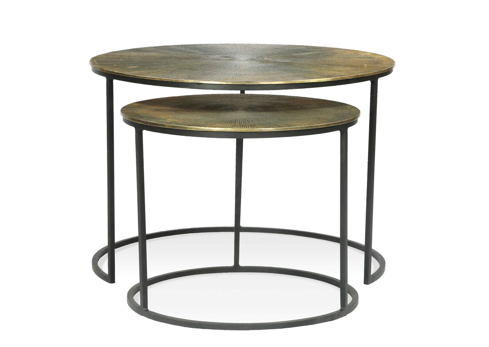 Portia Vintage Iron 2pc Nesting Cocktail Tables,Riverside