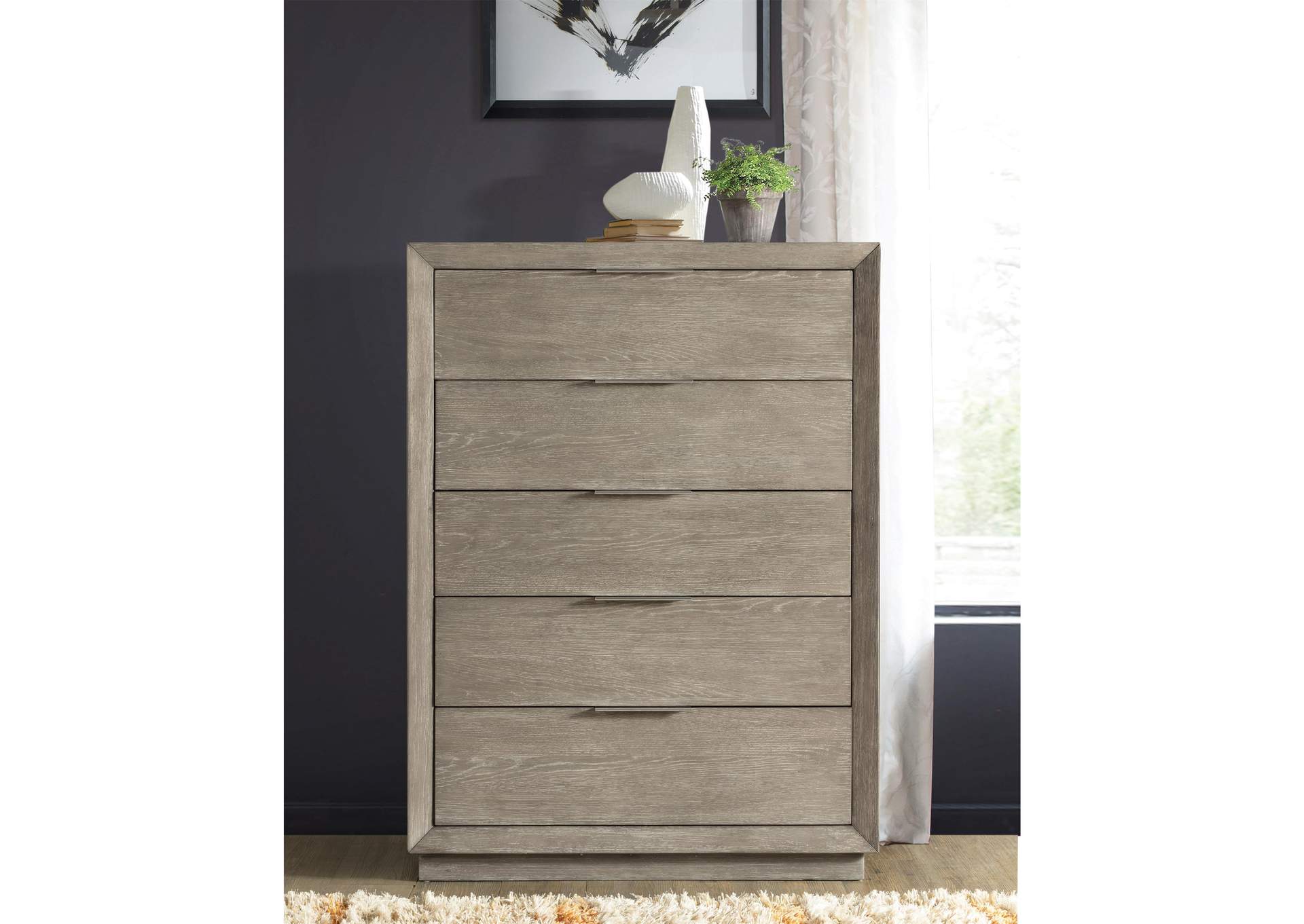 Zoey Urban Gray 5-drawer Chest,Riverside