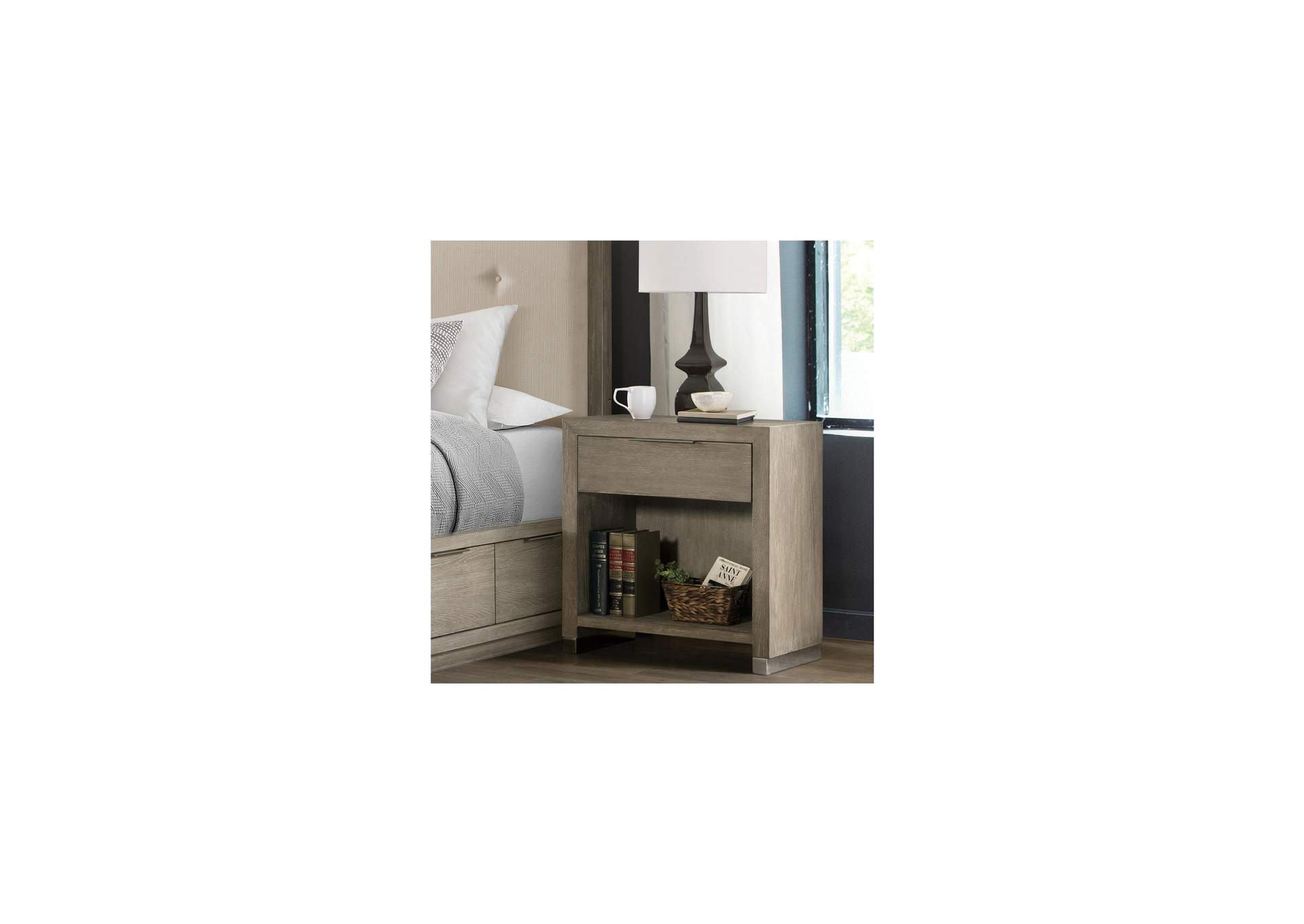 Zoey Urban Gray 1-drawer Nightstand,Riverside