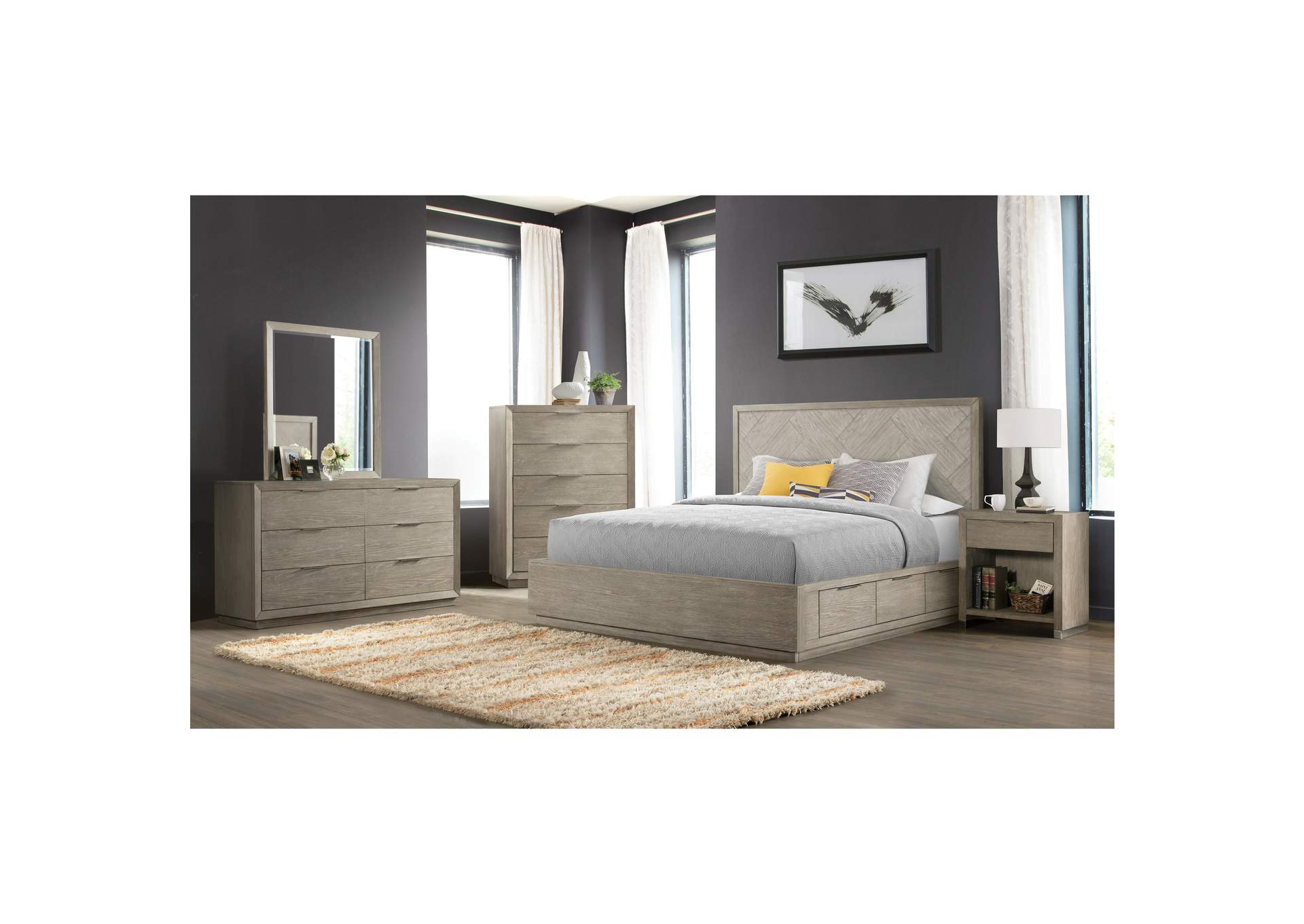 Zoey Urban Gray 1-drawer Nightstand,Riverside