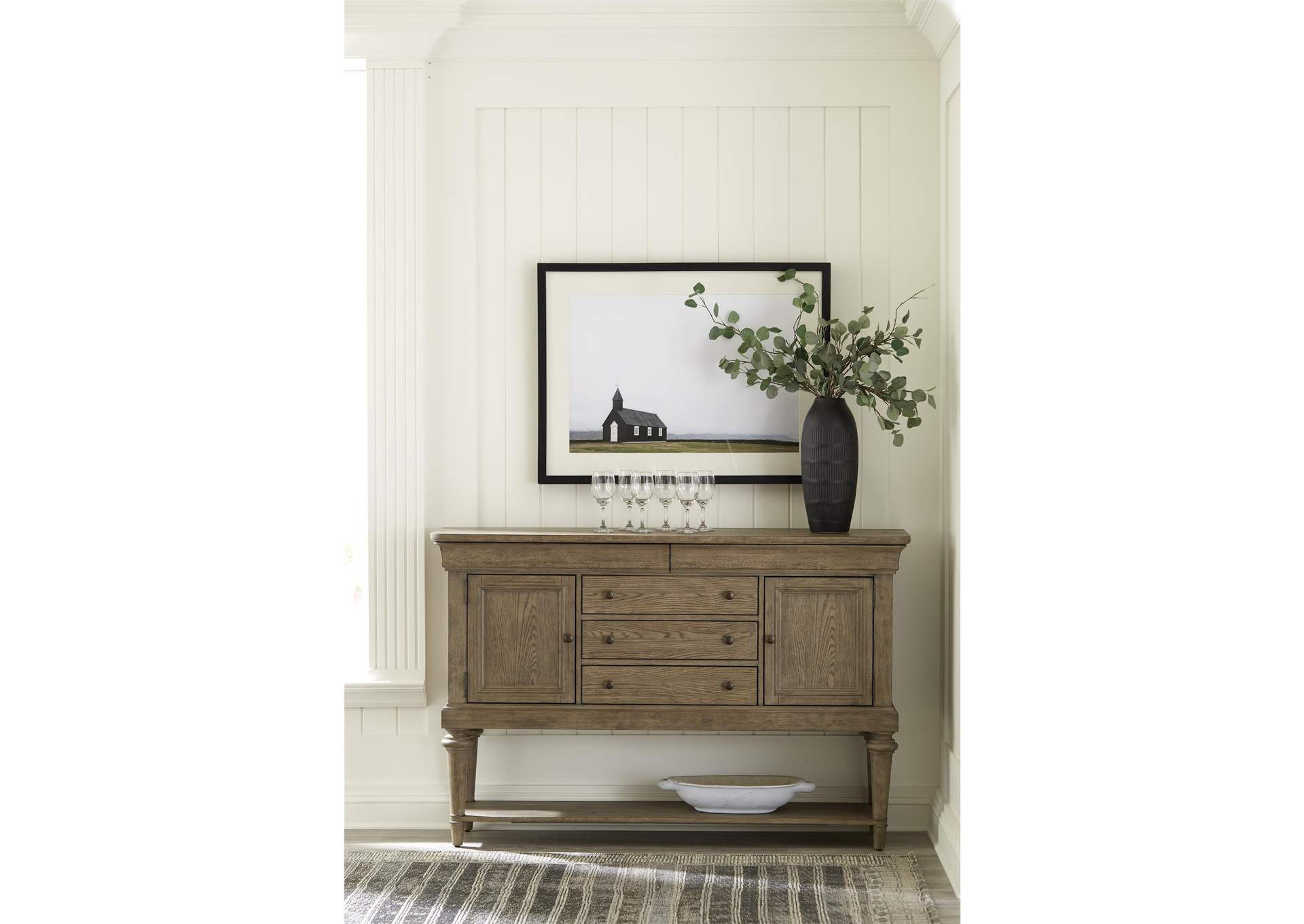 Louis Farmhouse Antique Oak Sideboard,Riverside