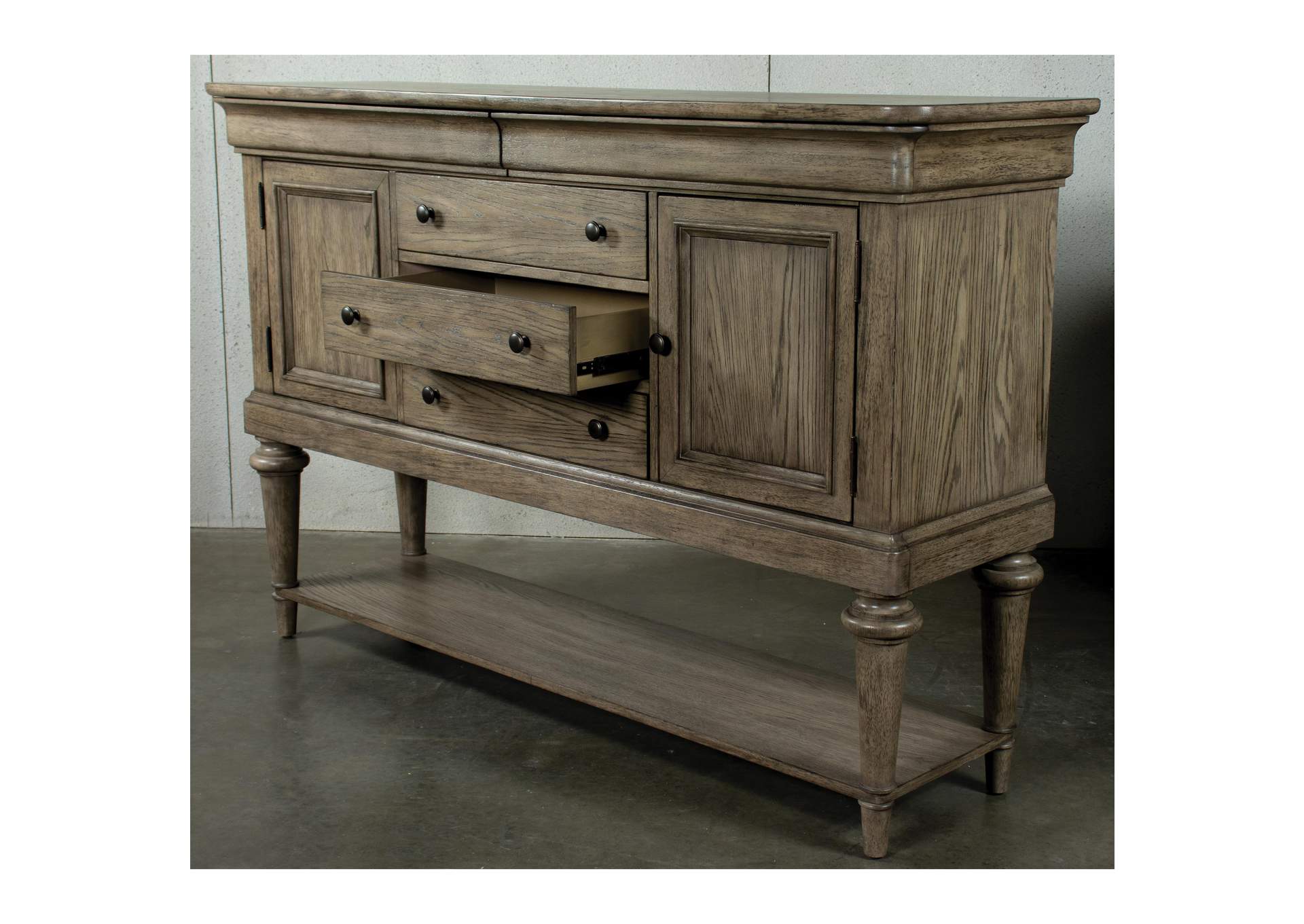 Louis Farmhouse Antique Oak Sideboard,Riverside