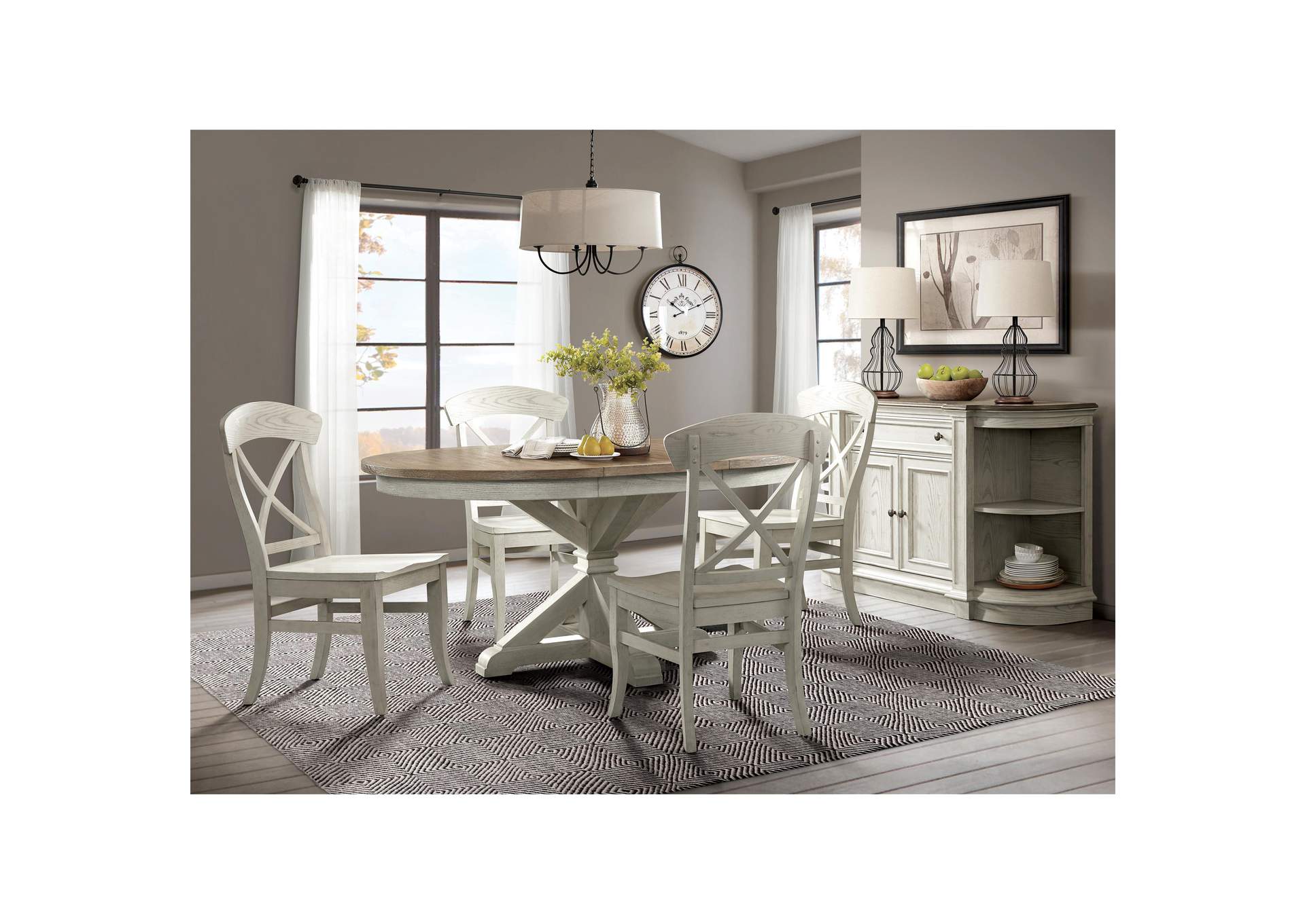 Southport Smokey White X-back Side Chair 2in [Set of 2],Riverside