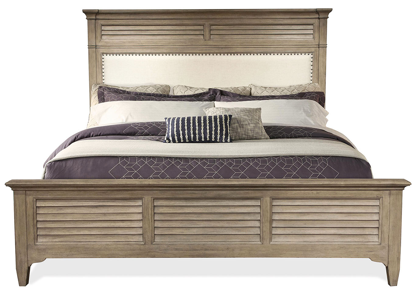 Myra Natural Queen/Full Upholstered Storage Bed,Riverside