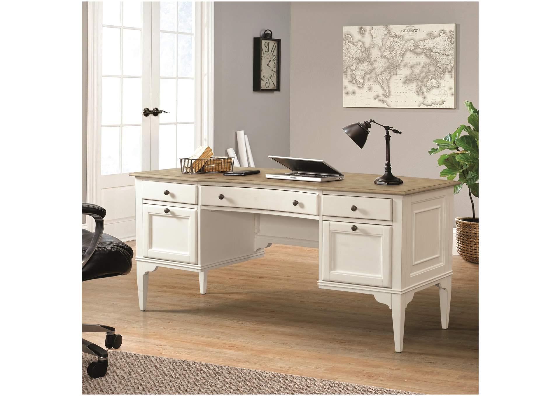 Myra Natural/paperwhite Writing Desk,Riverside