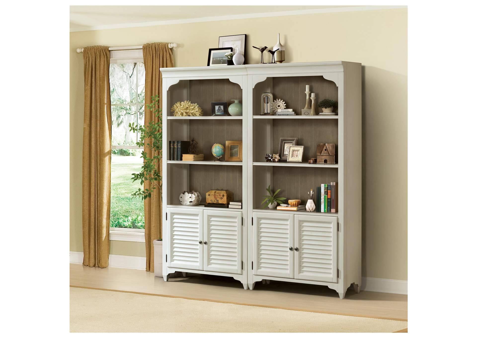 Myra Natural/paperwhite Bunching Bookcase,Riverside