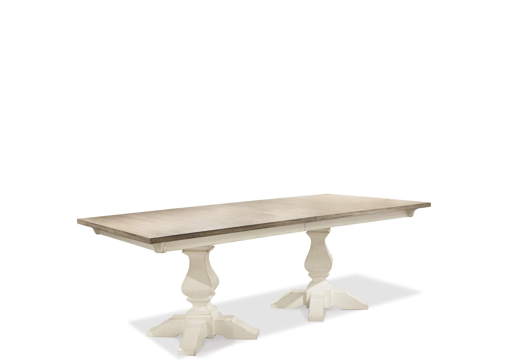 Myra Paperwhite Rectangular Dining Table-pedestals,Riverside