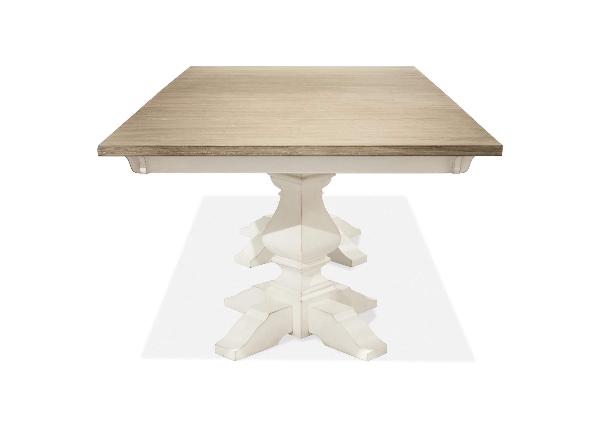 Myra Paperwhite Rectangular Dining Table-pedestals,Riverside