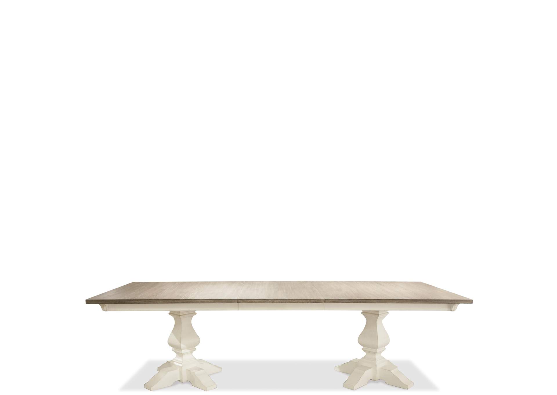 Myra Paperwhite Rectangular Dining Table-pedestals,Riverside