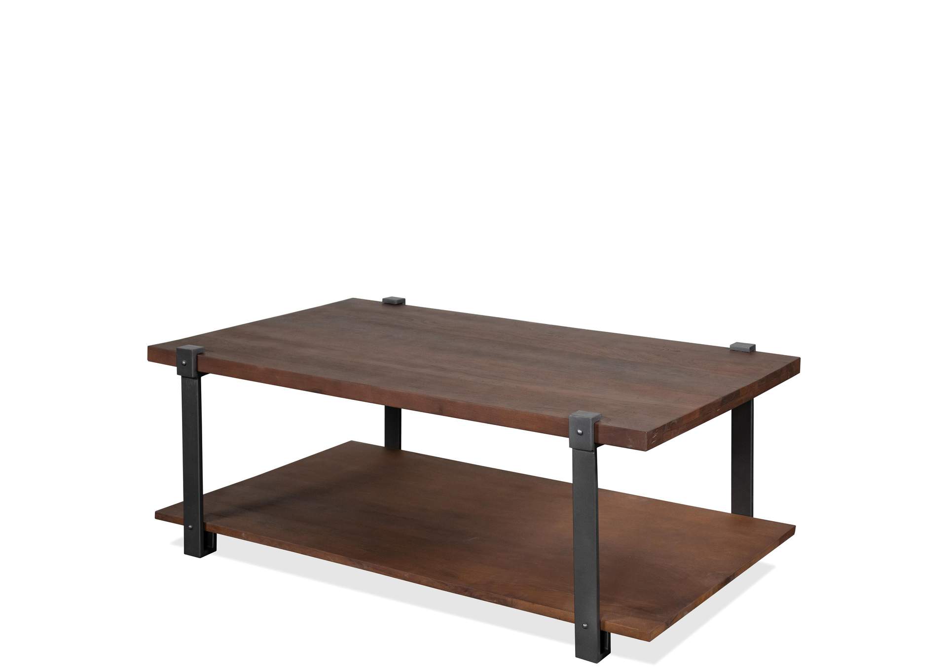 Quinton Patina Wood/black Metal Rectangle Cocktail Table,Riverside