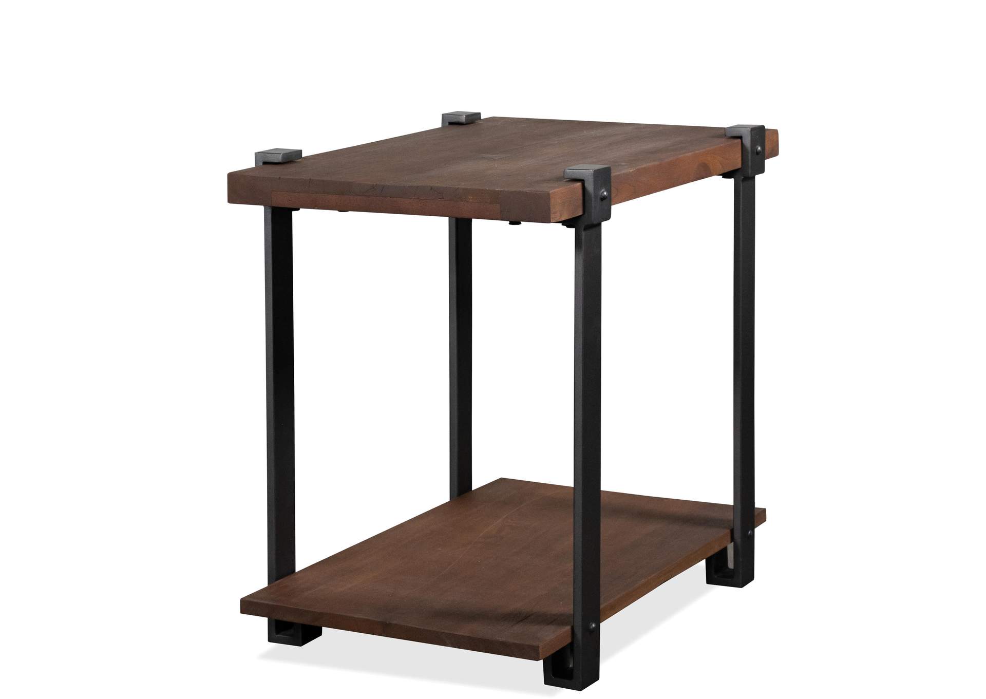 Quinton Patina Wood/black Metal Rectangle End Table,Riverside