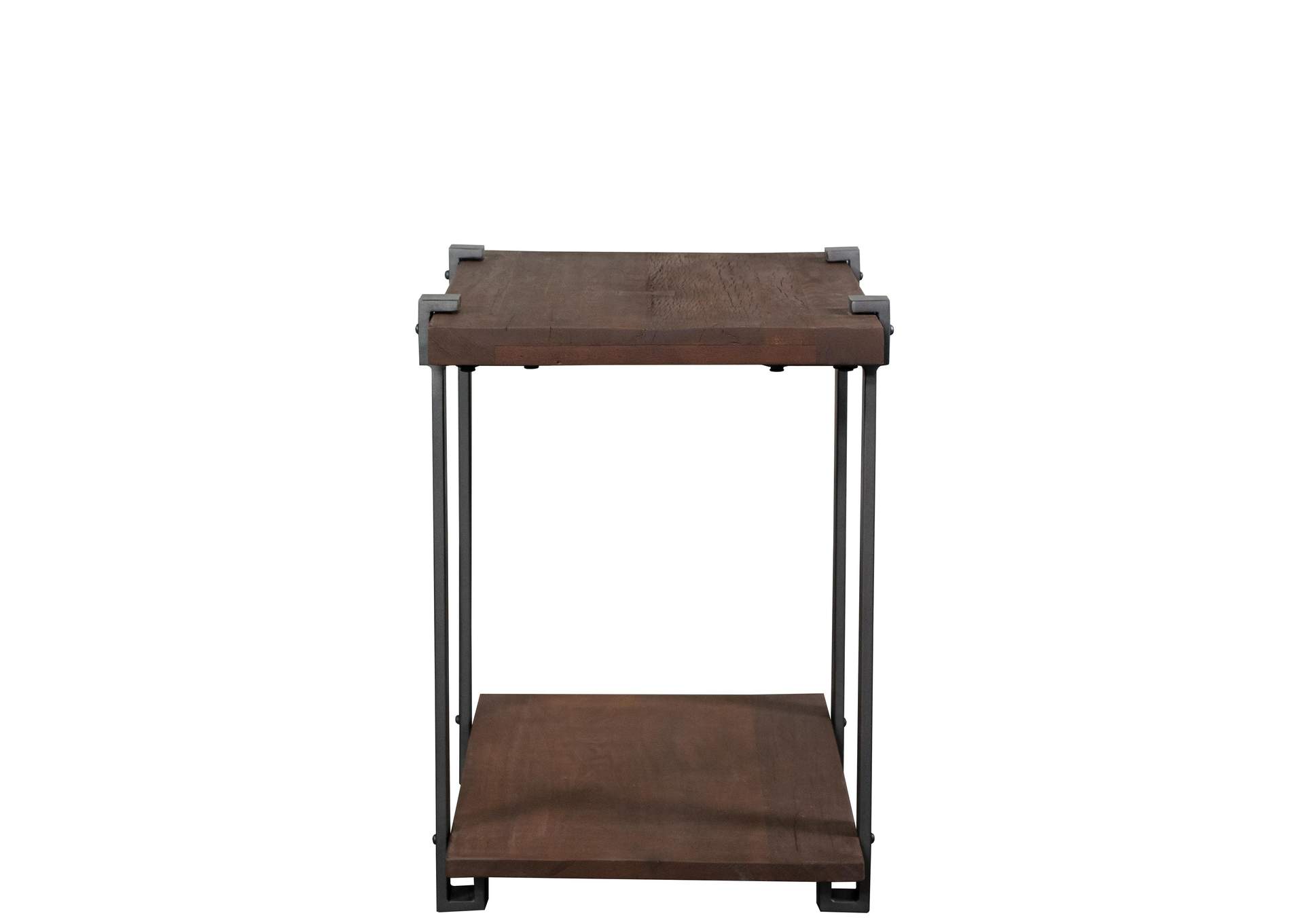 Quinton Patina Wood/black Metal Rectangle End Table,Riverside