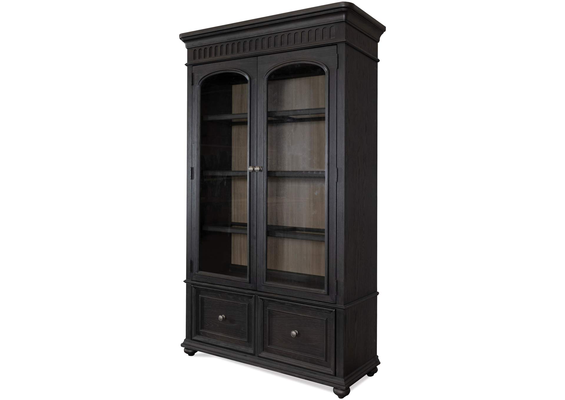 Regency Antique Oak/matte Black Bookcase File,Riverside