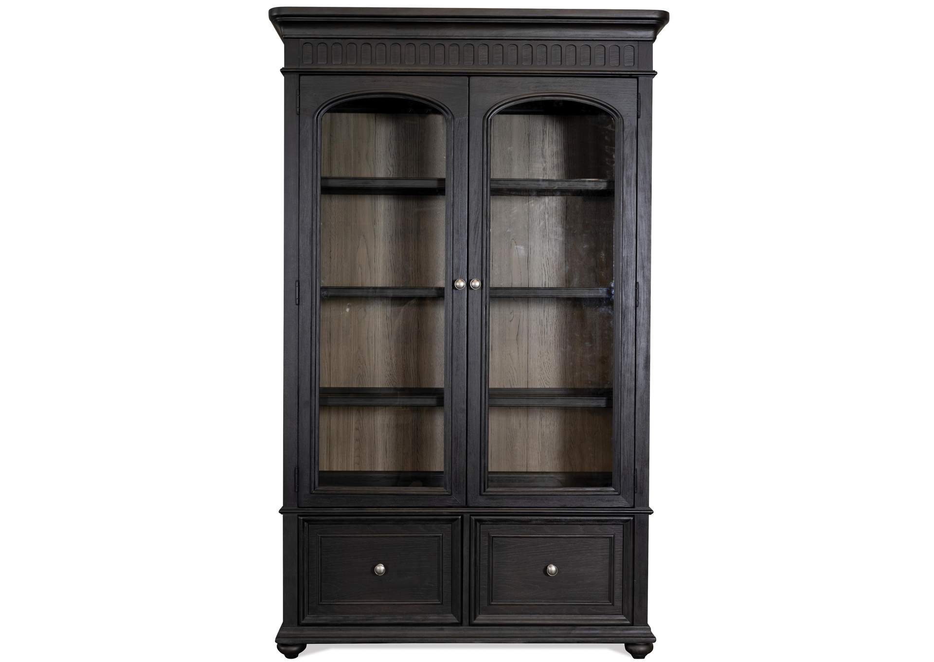 Regency Antique Oak/matte Black Bookcase File,Riverside