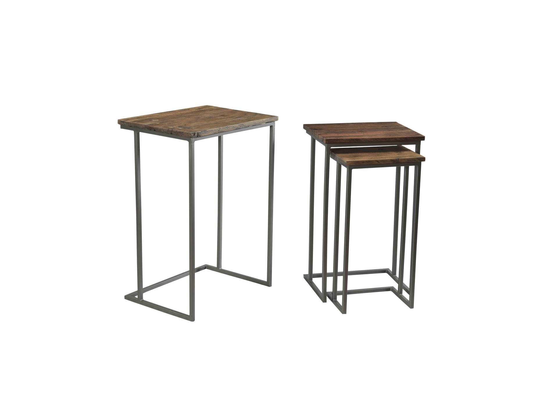 Savannah Patina Wood/black Metal Nesting End Tables,Riverside