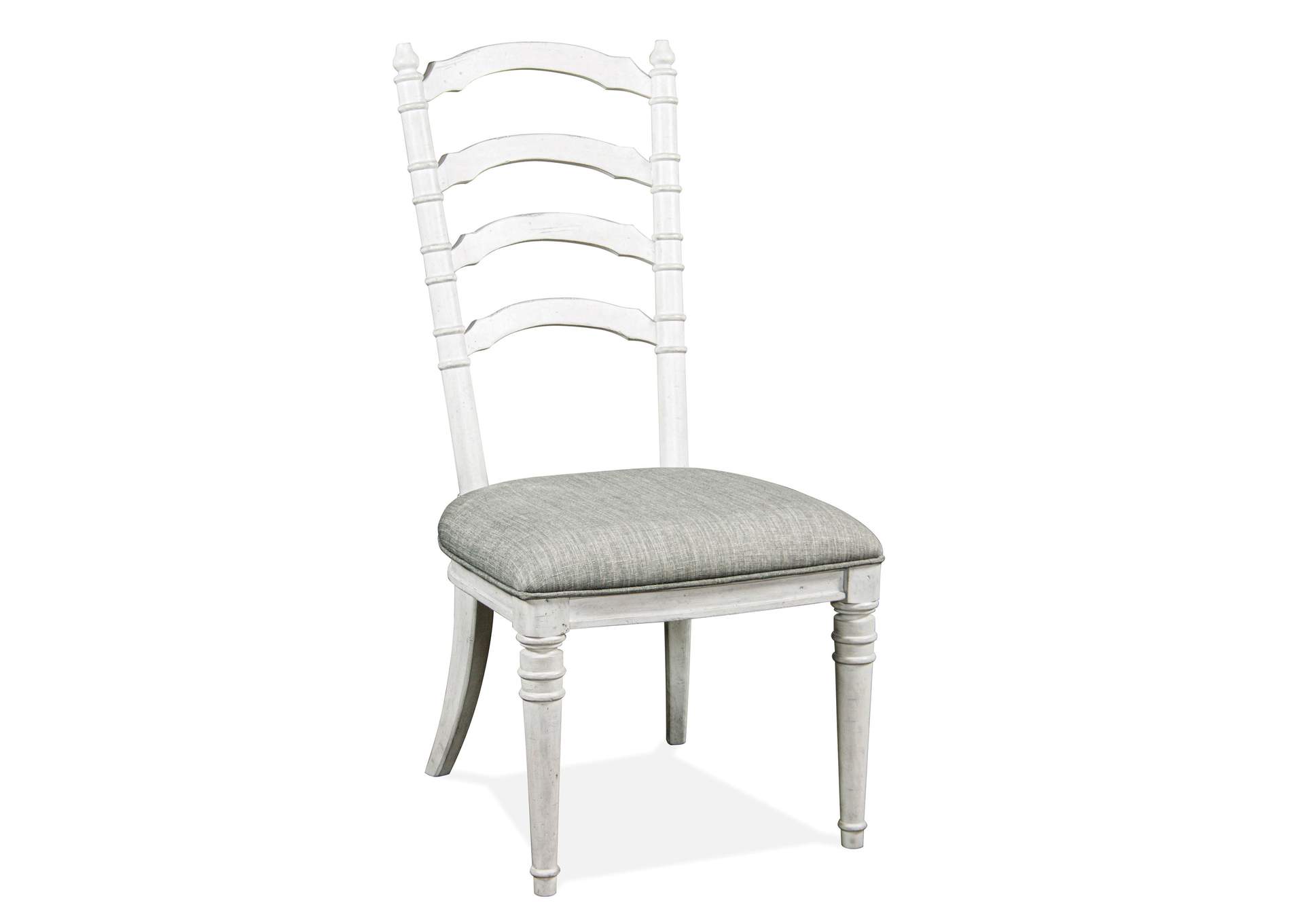 Elizabeth Smokey White Upholstered Ladder-Back Side Chair 2in [Set of 2],Riverside