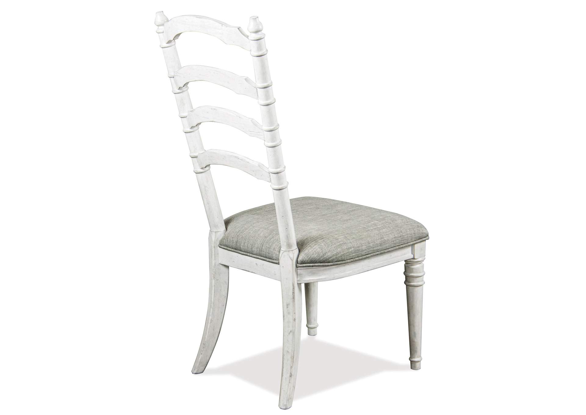 Elizabeth Smokey White Upholstered Ladder-Back Side Chair 2in [Set of 2],Riverside