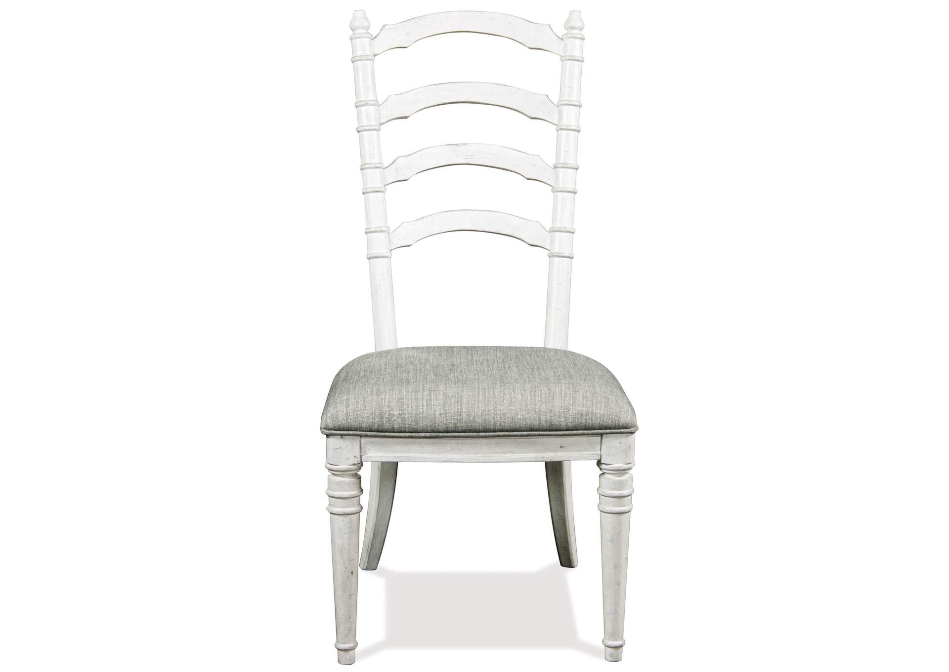 Elizabeth Smokey White Upholstered Ladder-Back Side Chair 2in [Set of 2],Riverside