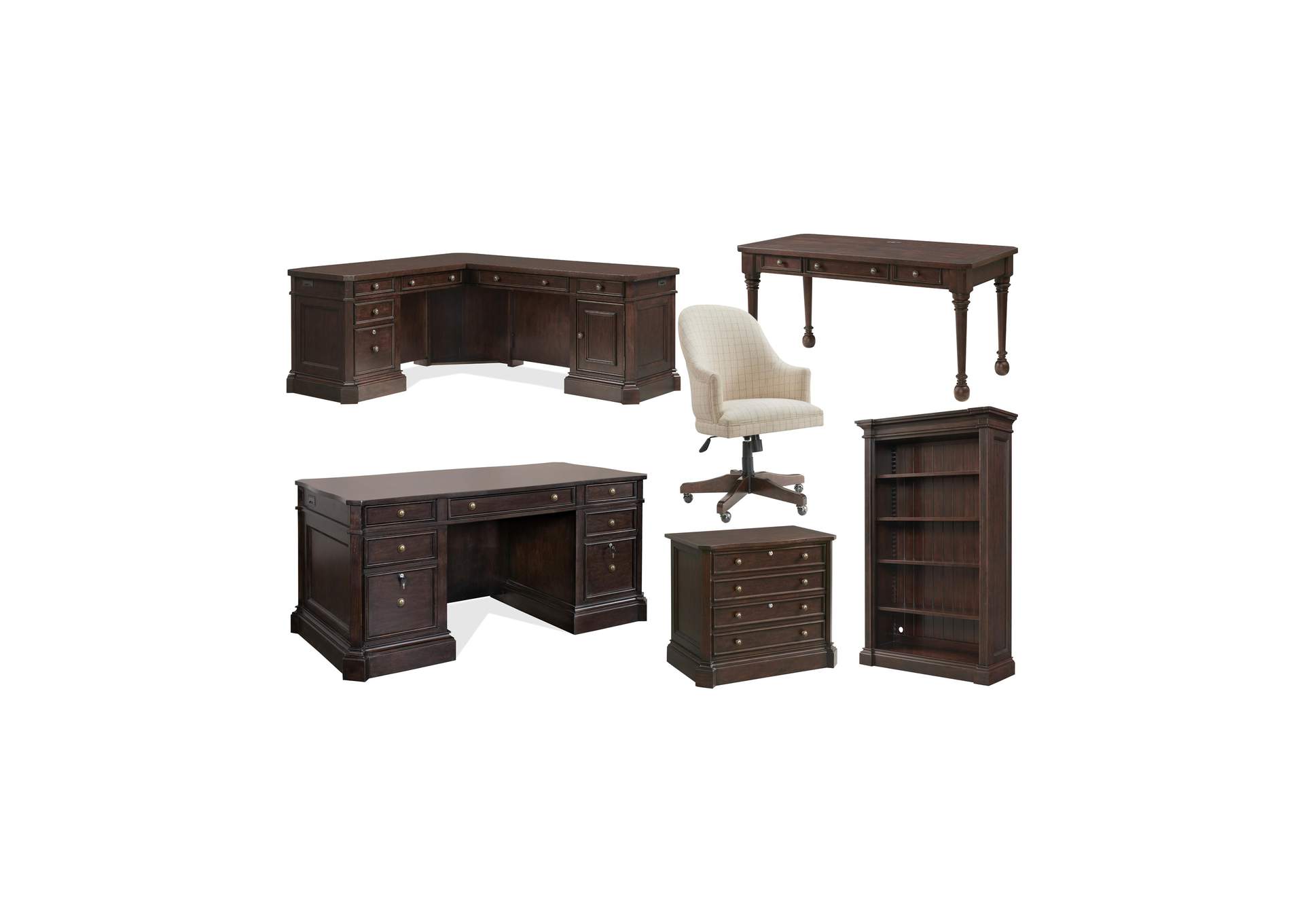 Rosemoor Burnt Caramel Executive Writing Desk,Riverside