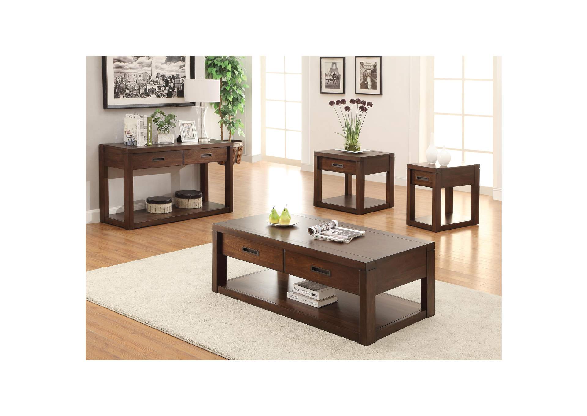 Riata Warm Walnut Rectangular Cocktail Table,Riverside