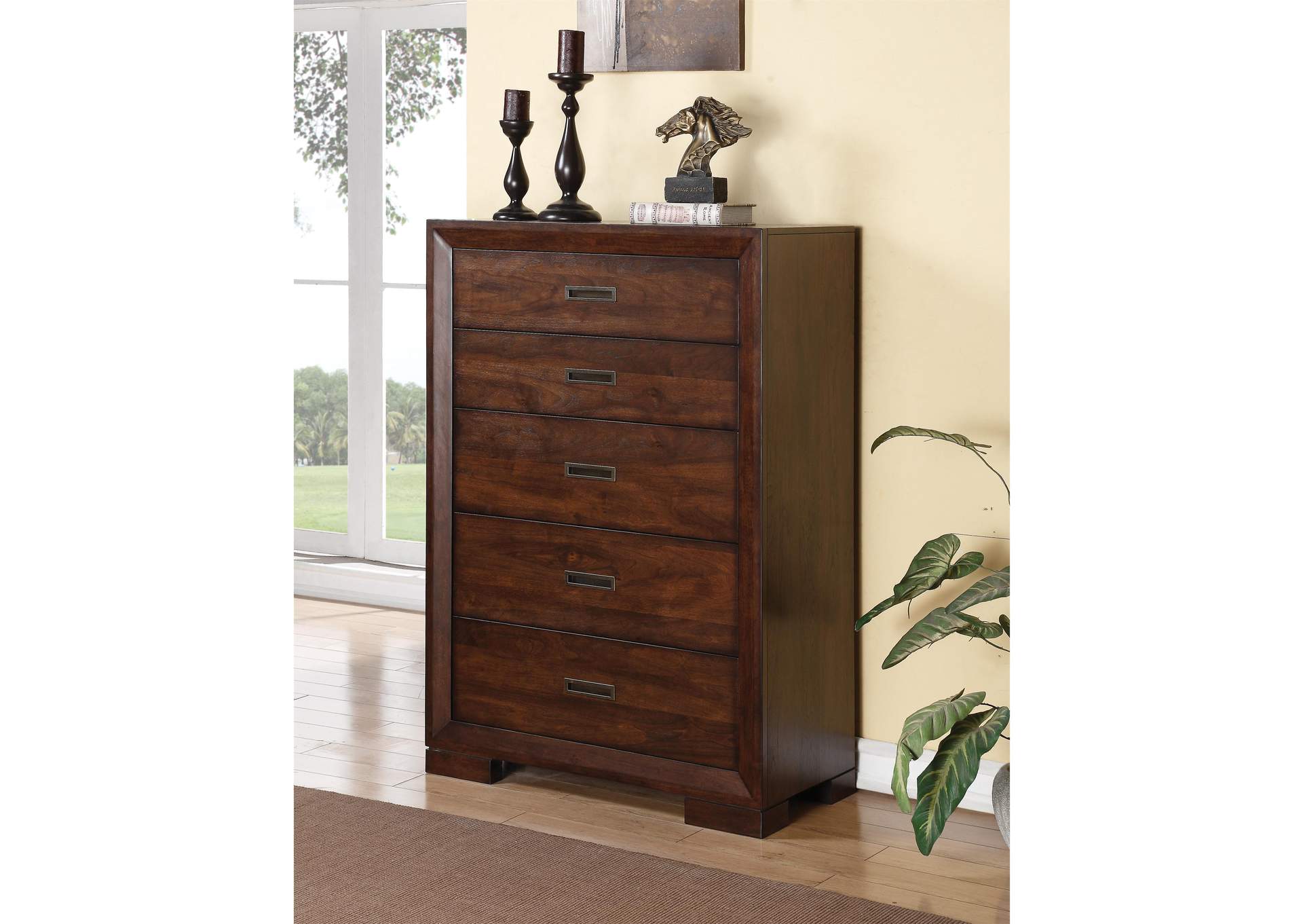 Riata Warm Walnut 5-drawer Chest,Riverside