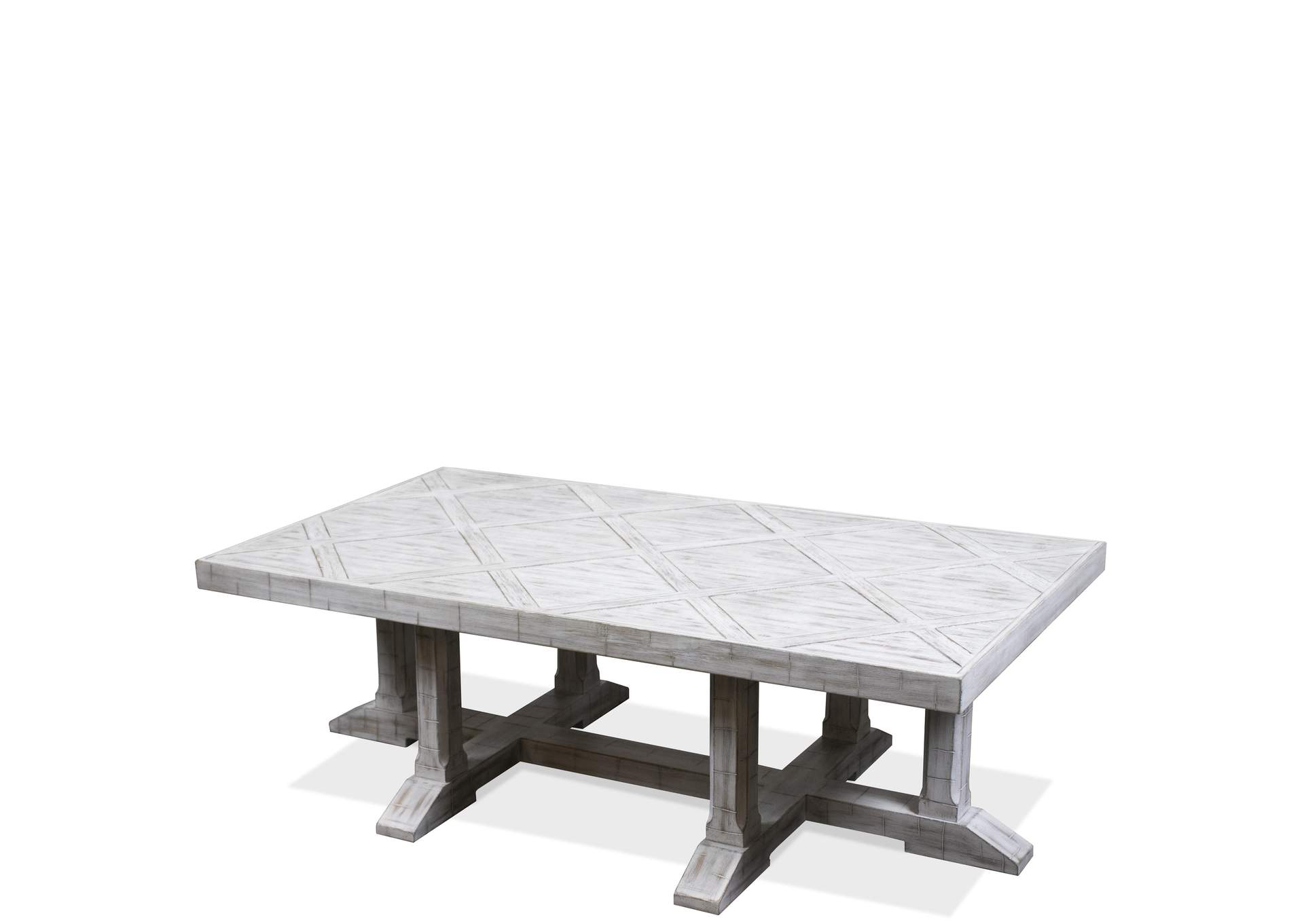 Madison Rustic White Parquet Cocktail Table,Riverside