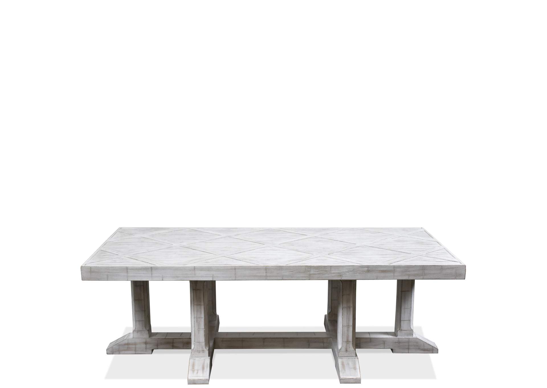 Madison Rustic White Parquet Cocktail Table,Riverside