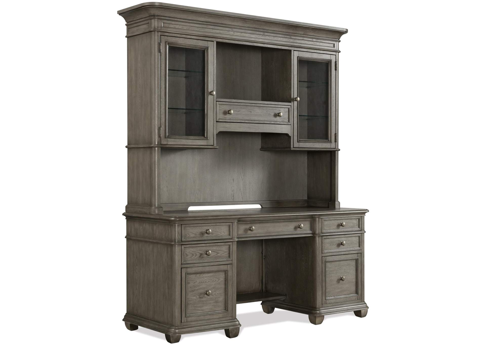 Sloane Gray Wash Credenza Hutch,Riverside