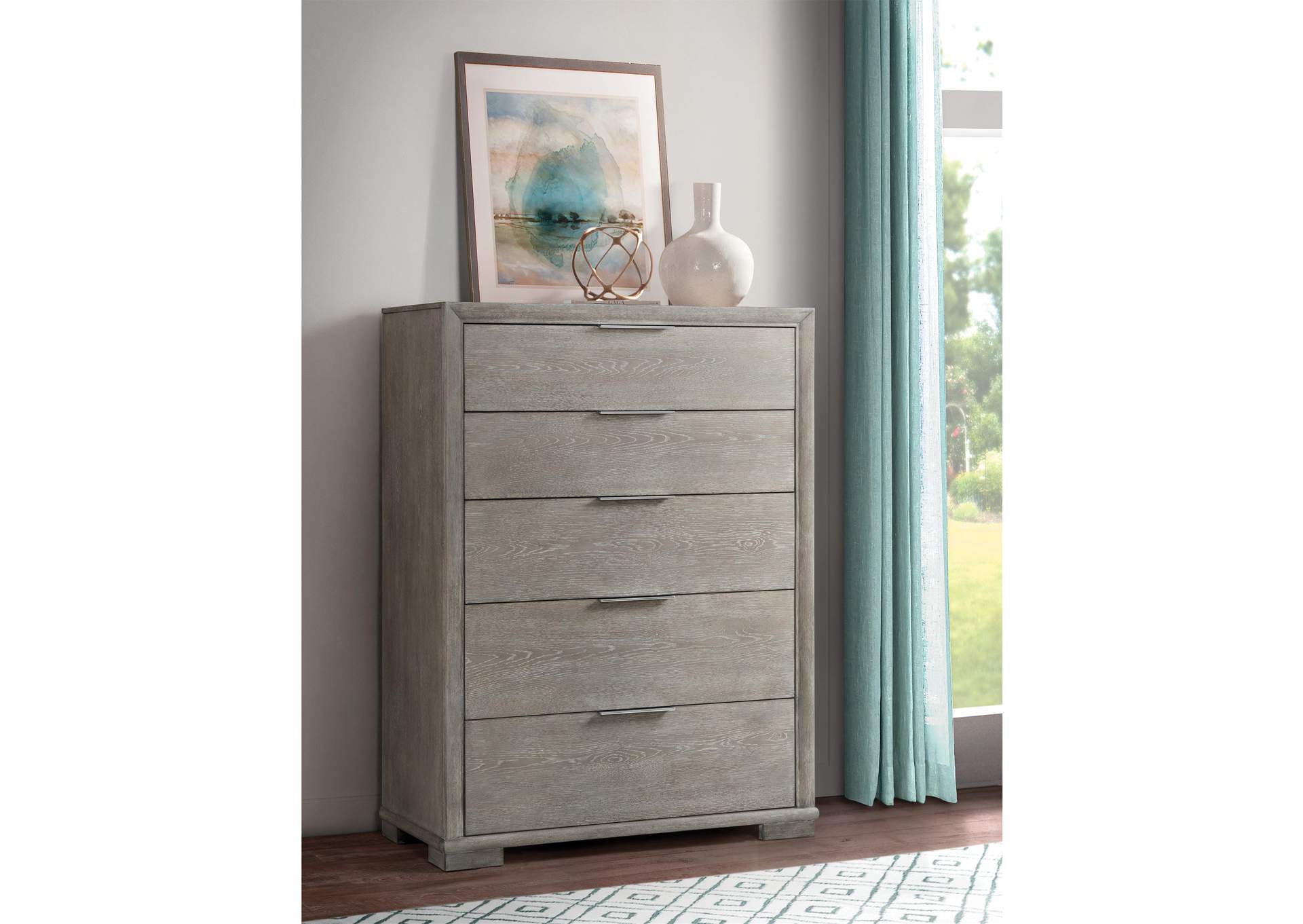 Remington Urban Gray 5-drawer Chest,Riverside