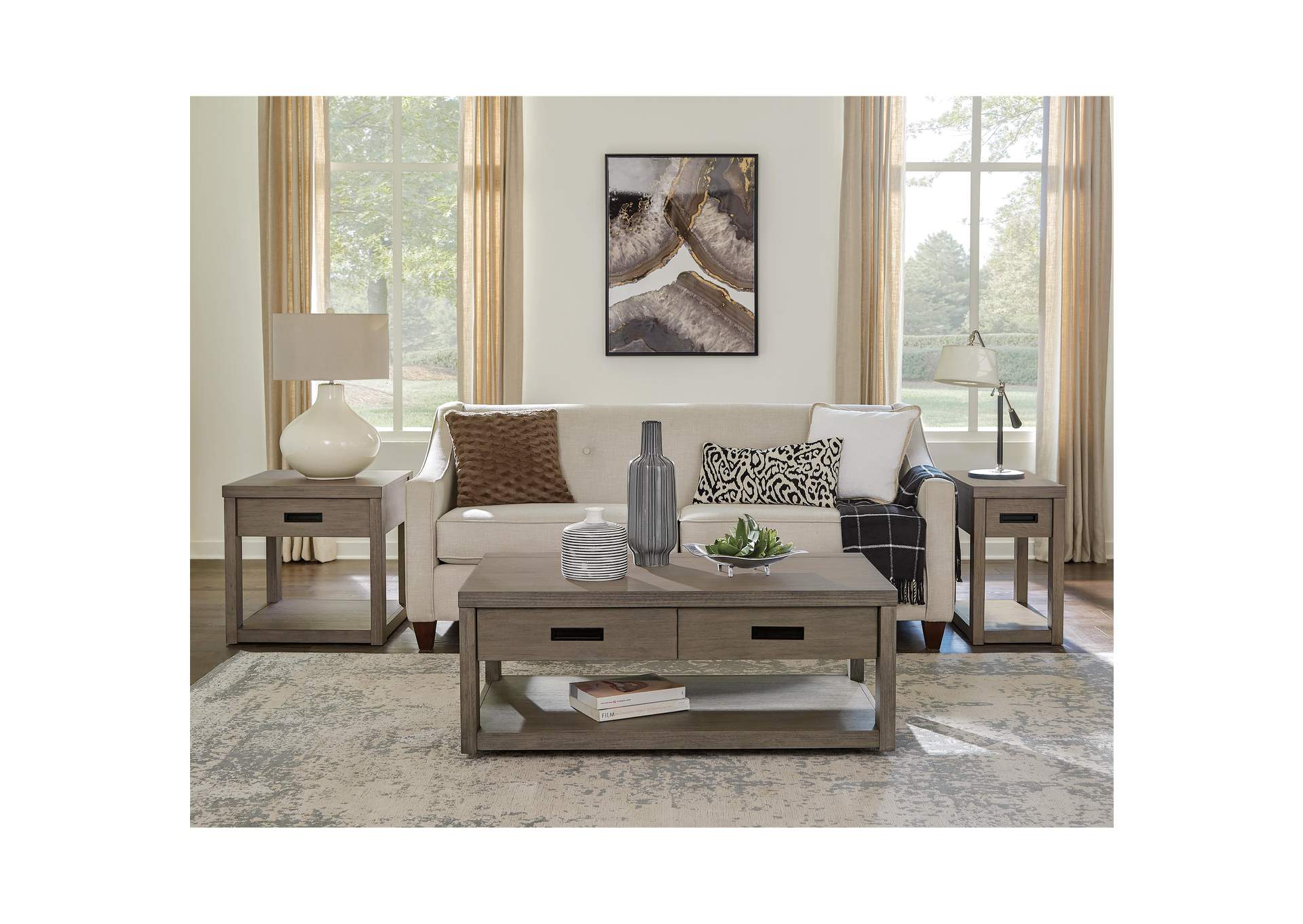 Riata Gray End Table,Riverside