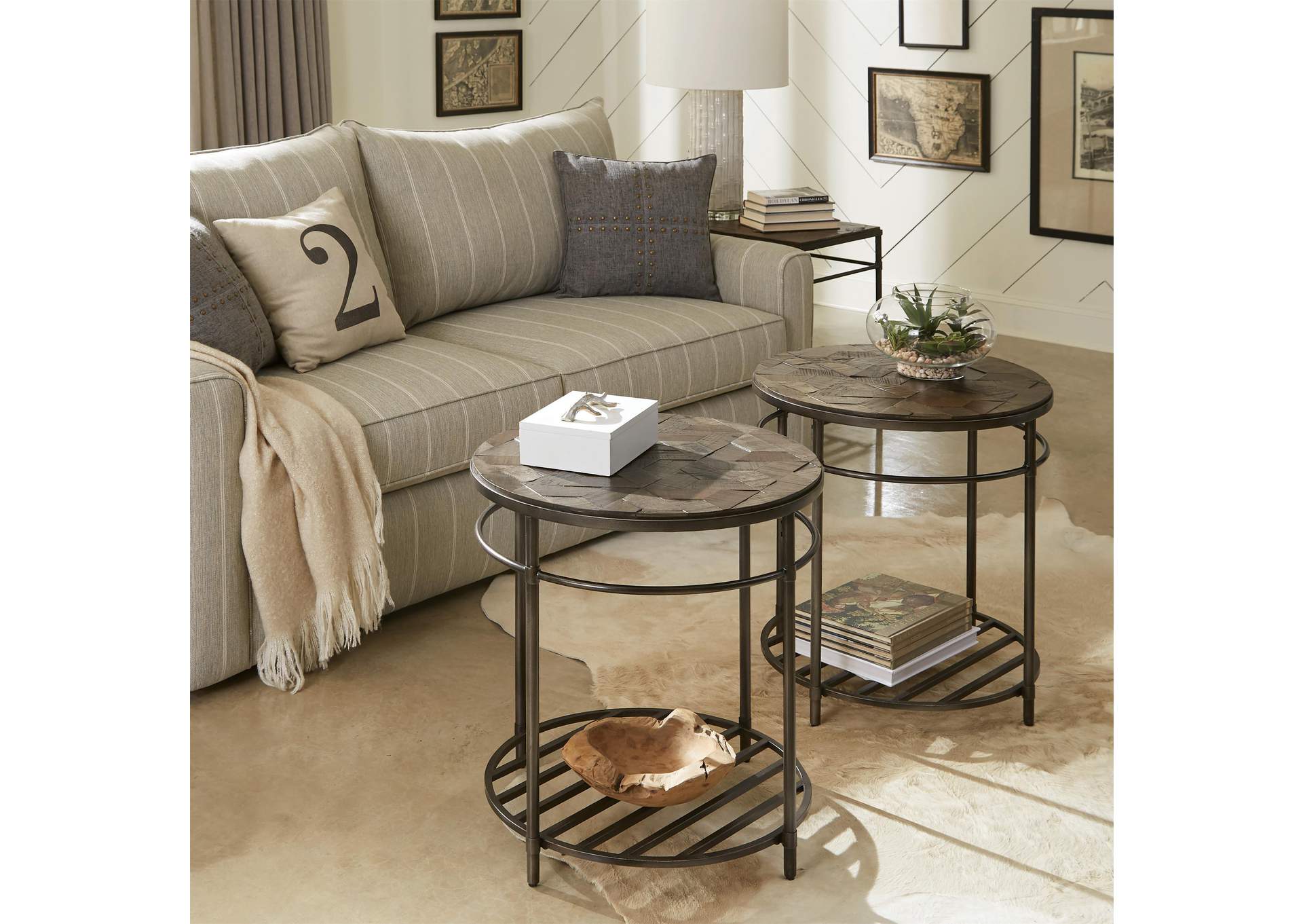 Hillcrest Cardamom Round End Table,Riverside