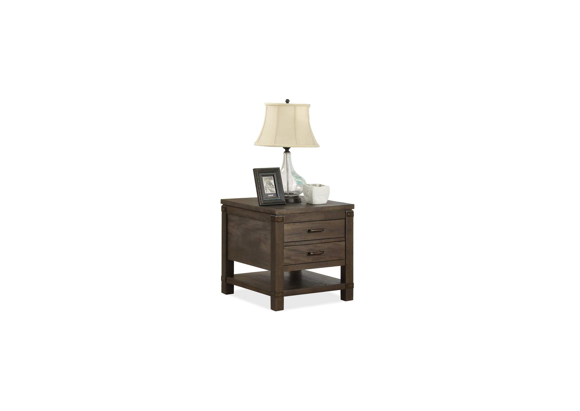 Promenade Warm Cocoa Rectangular End Table,Riverside