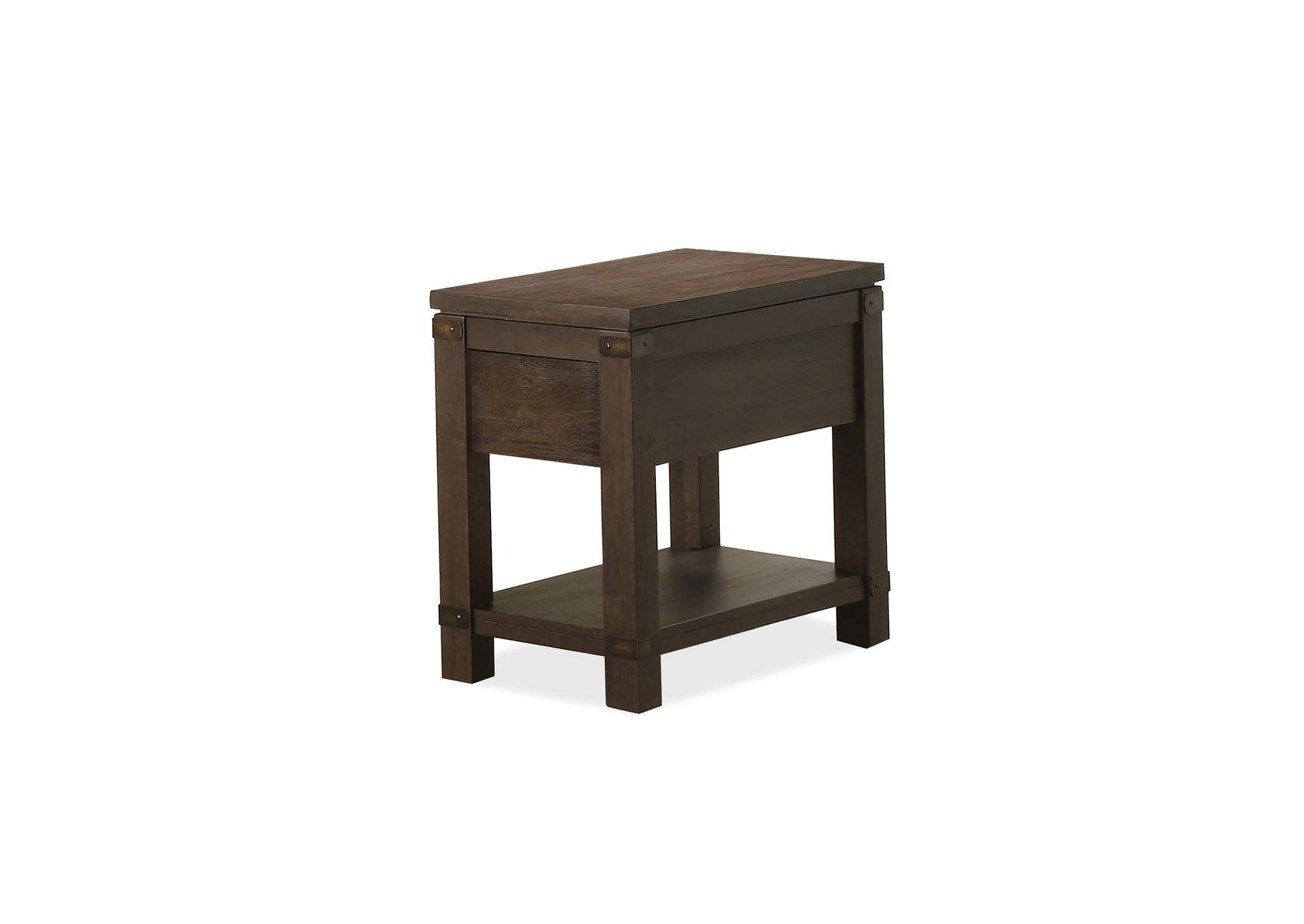 Promenade Warm Cocoa Chairside Table,Riverside