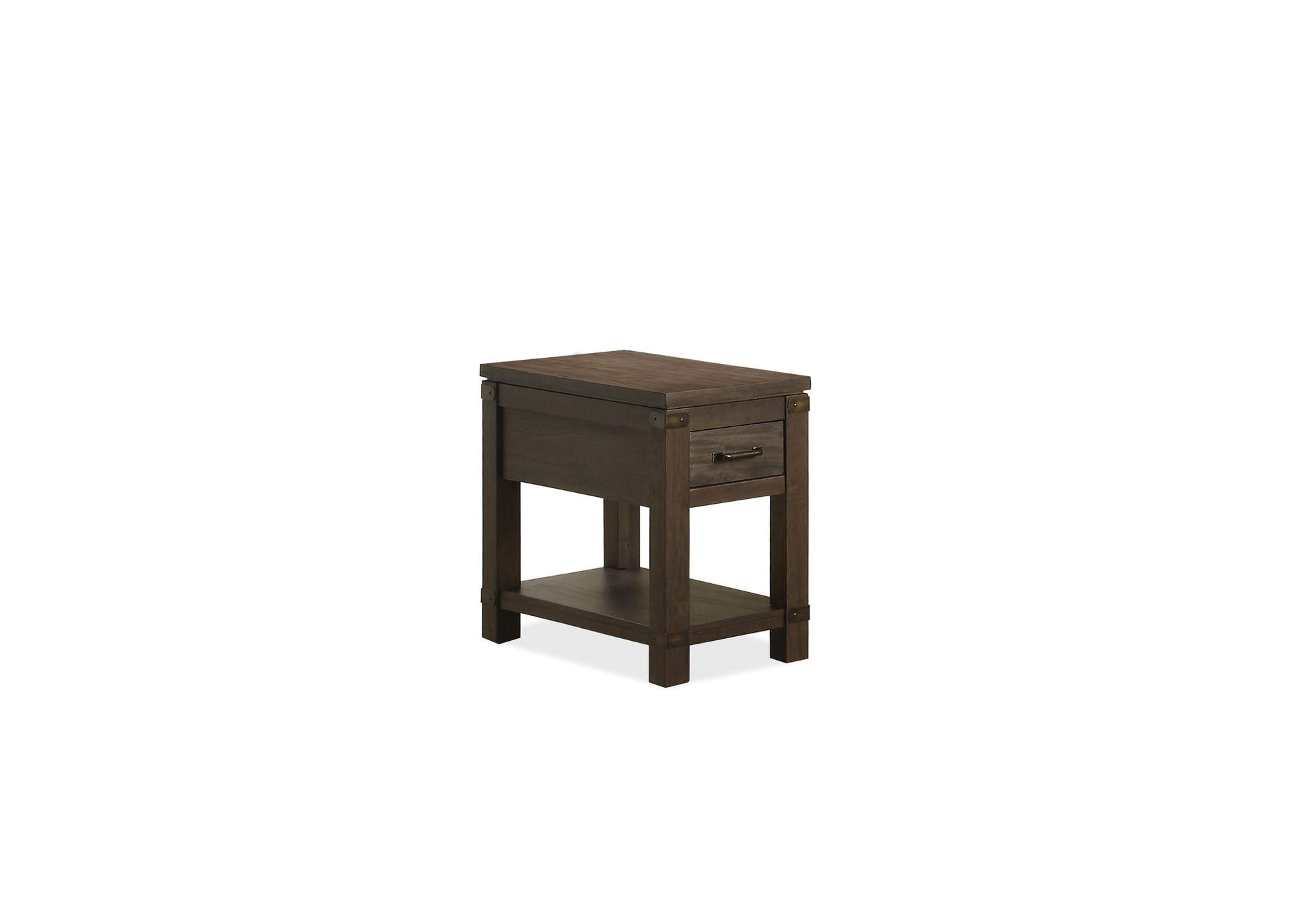 Promenade Warm Cocoa Chairside Table,Riverside