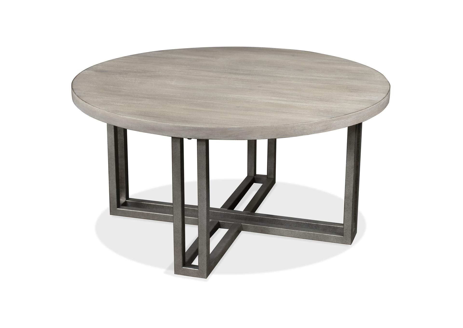 Adelyn Crema Gray Round Cocktail Table,Riverside