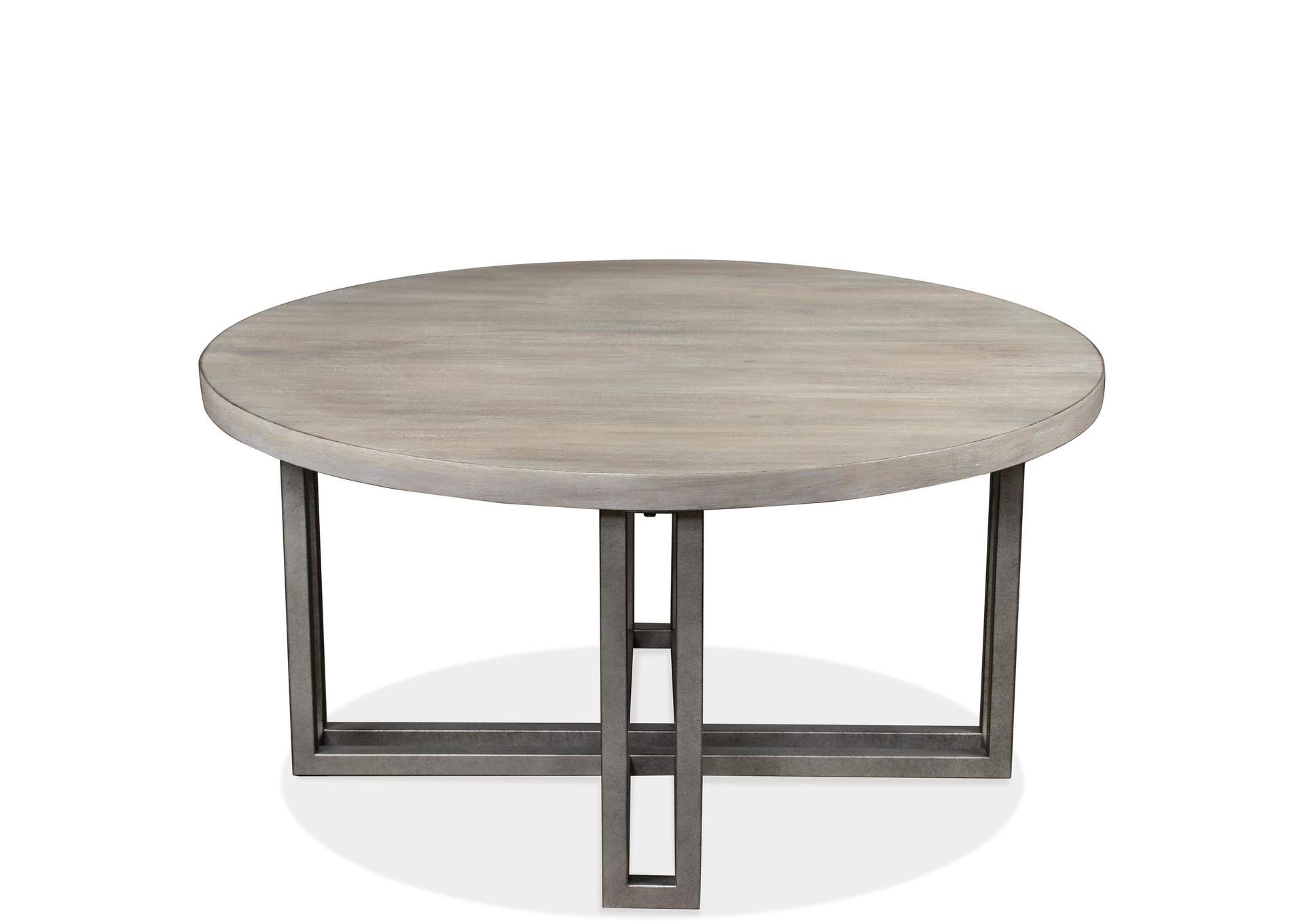 Adelyn Crema Gray Round Cocktail Table,Riverside