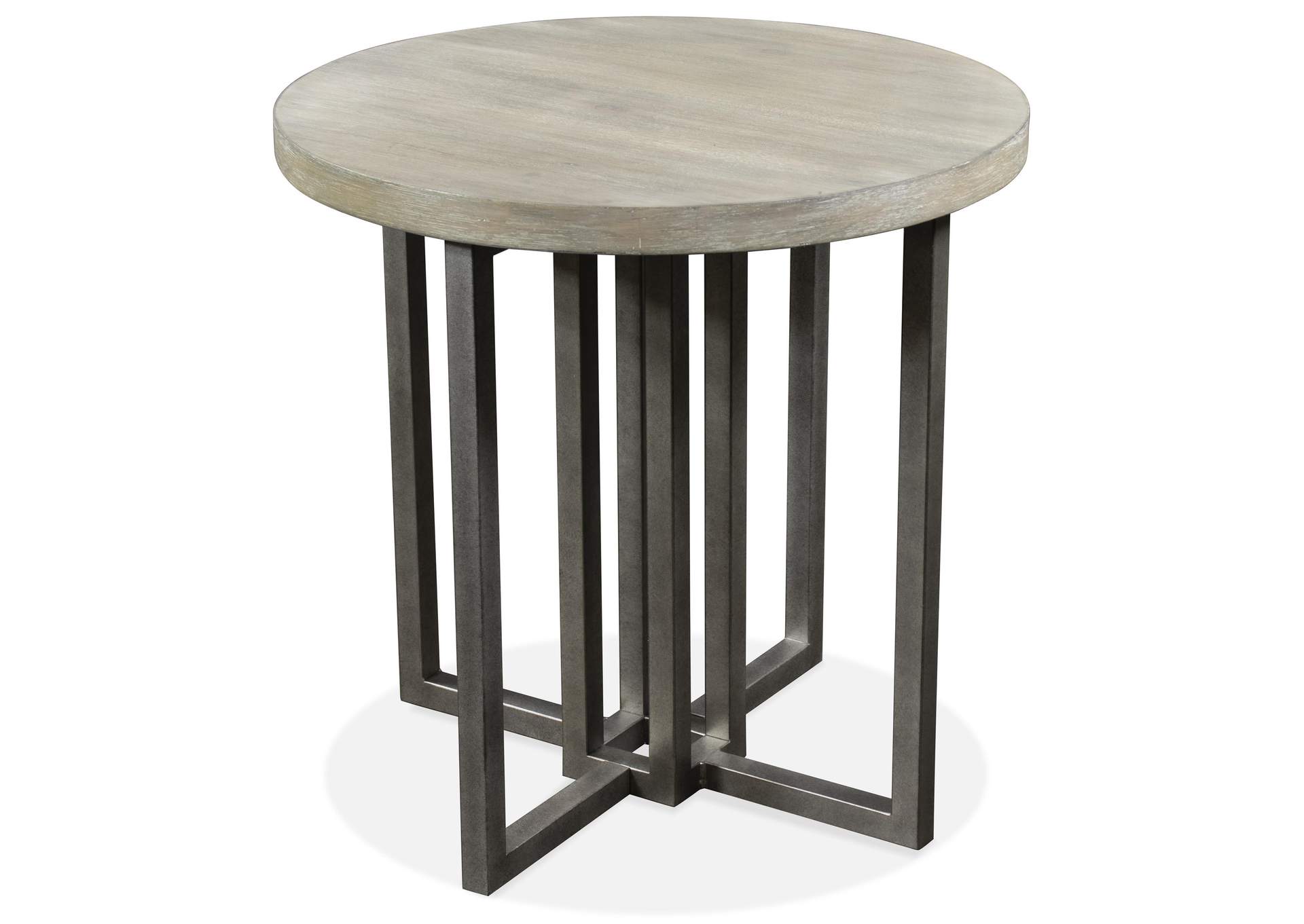 Adelyn Crema Gray Round End Table,Riverside